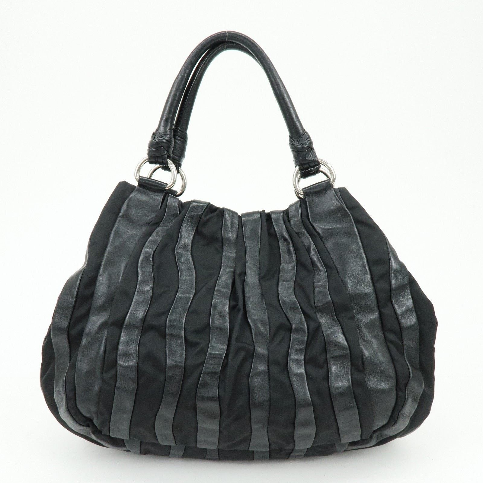 Prada Prada Logo Leather & Nylon Shoulder Bag Black Size ONE SIZE - 2 Thumbnail