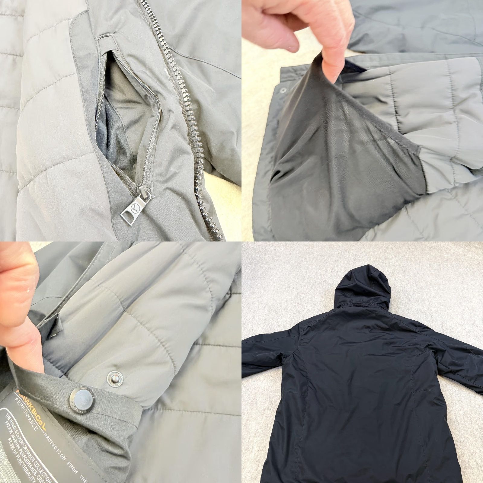 CO Hawke & Co Sport Jacket Mens Large Black Thinsulate Hooded Parka Water Resistant Size US L / EU 52-54 / 3 - 10 Thumbnail
