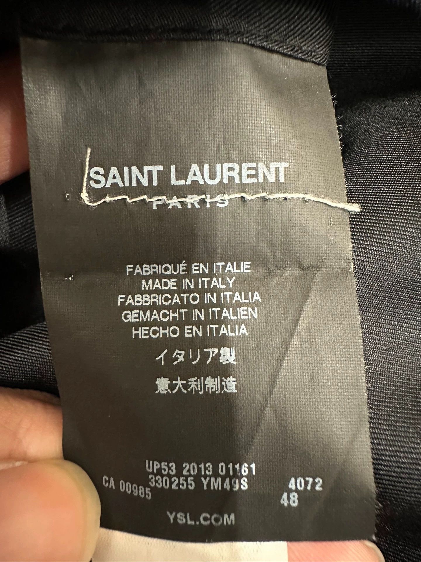 Saint Laurent Paris Saint Laurent Paris Double-breasted Striped Navy Blue Suit Size 48R - 7 Thumbnail