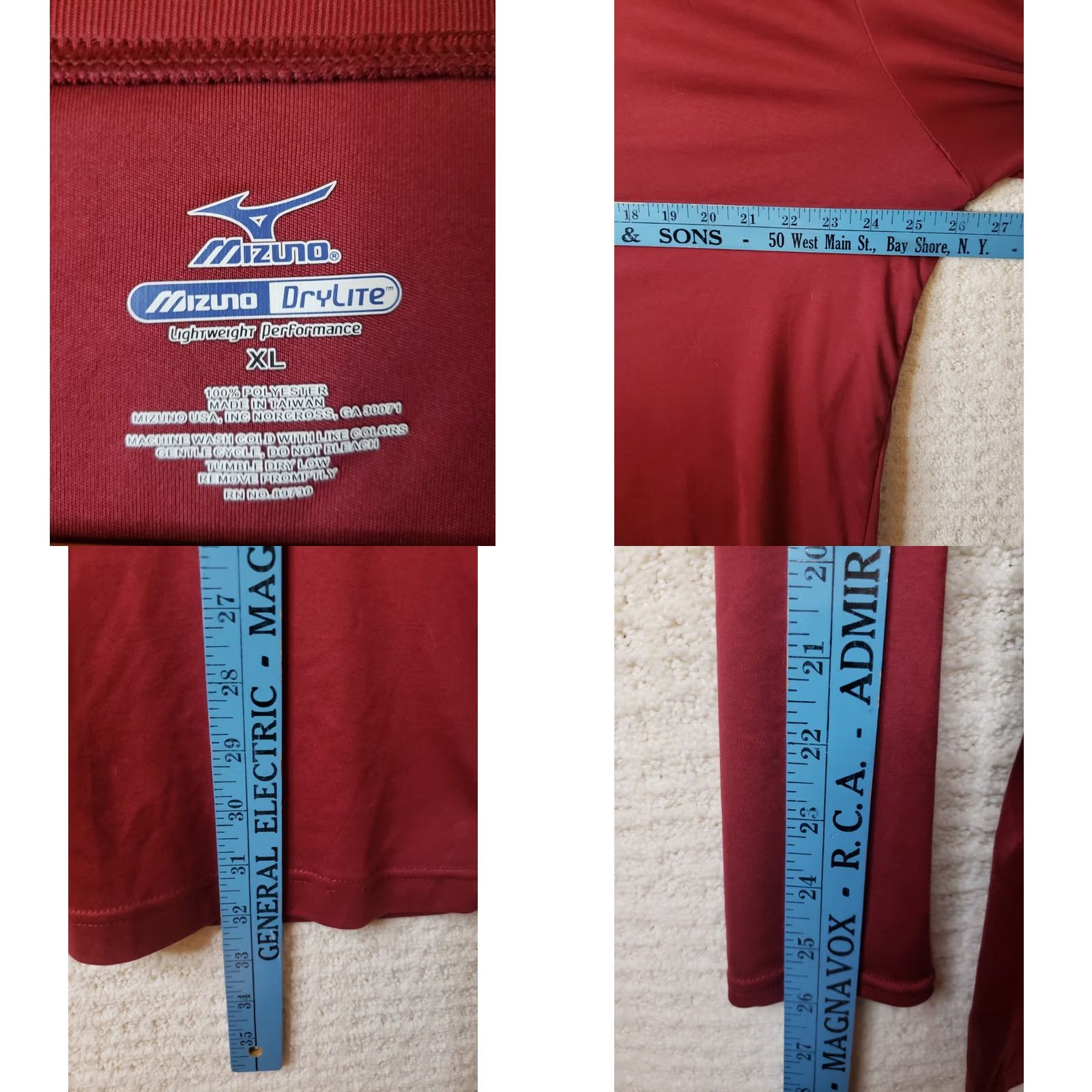 Mizuno Mizuno DryLite Men XL Red Long Sleeve Crew Neck Performance Shirt Size US XL / EU 56 / 4 - 8 Thumbnail