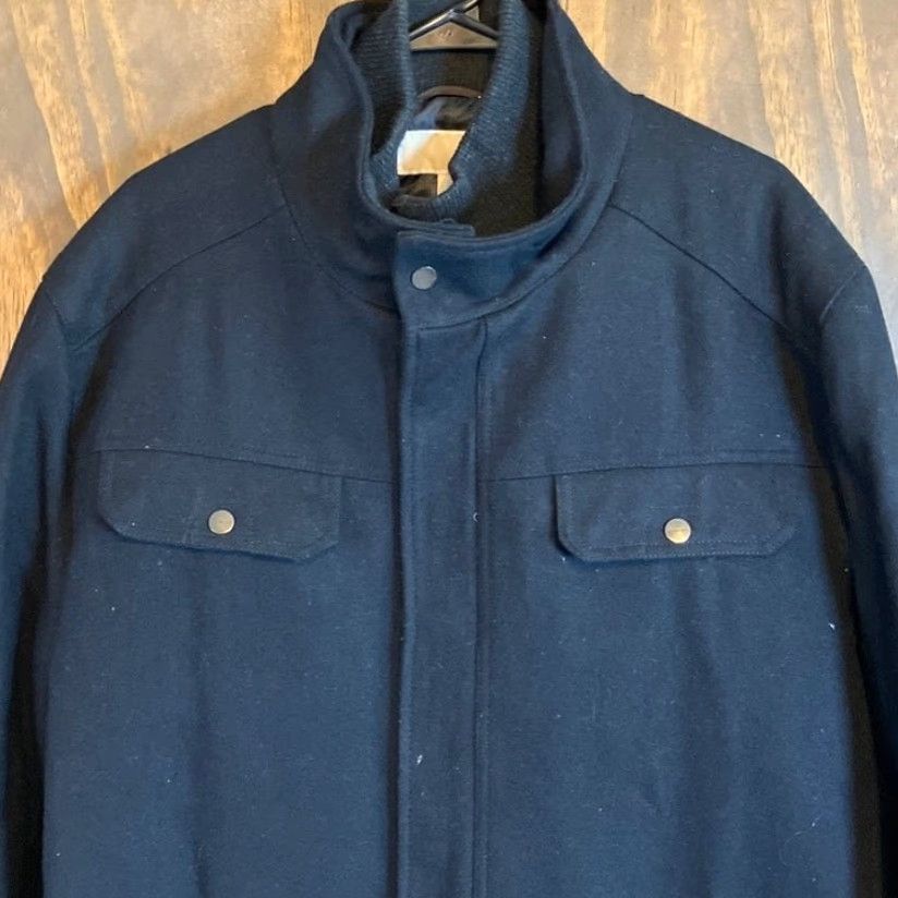 Michael Kors Michael Kors Mens Coat Black Military Layered Wool High Neck Lined Winter XXL Size US XXL / EU 58 / 5 - 2 Thumbnail