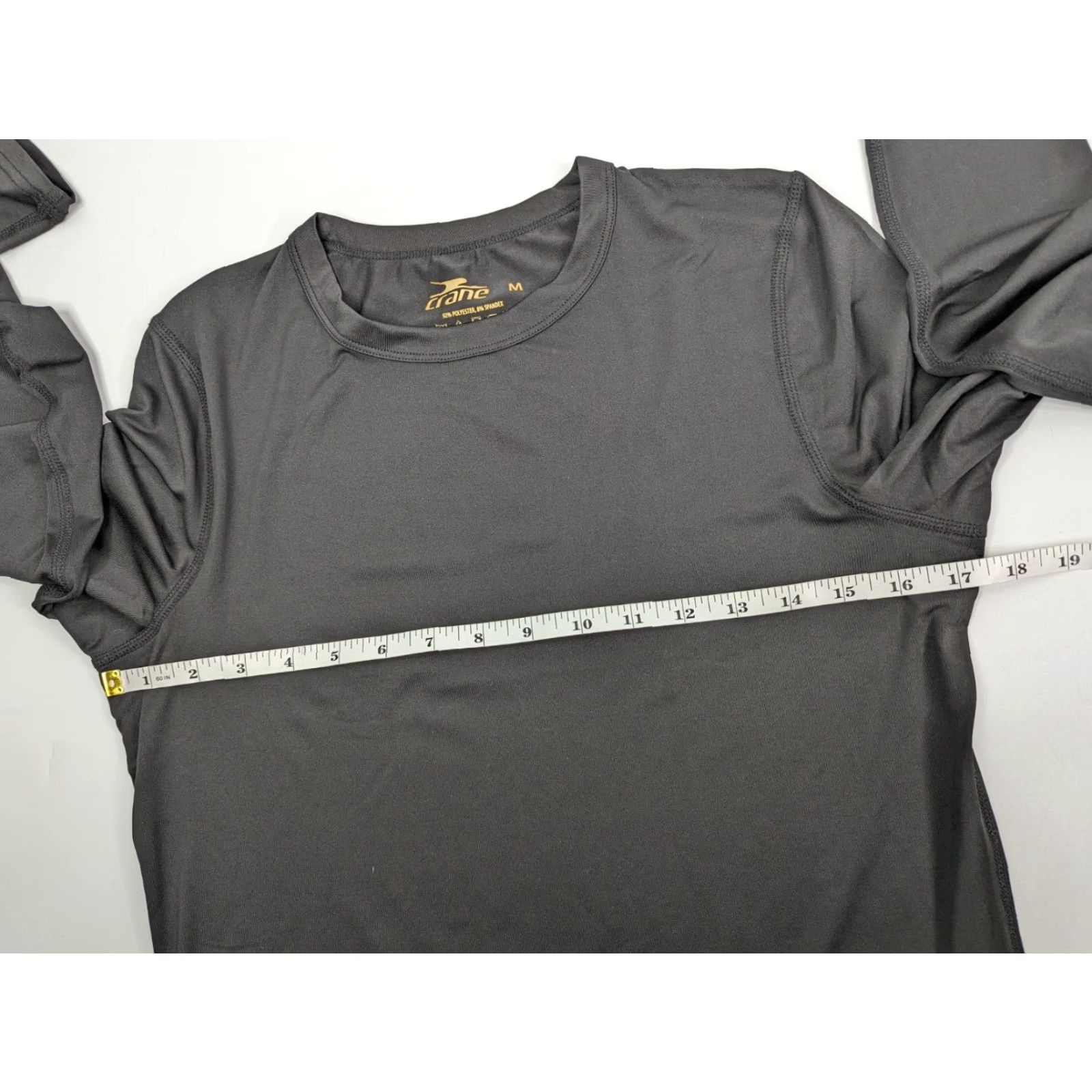 Vintage Crane Long Sleeve T-Shirt Womens Medium Black Exercise Top Dry Quick Stretch Top Shirt Womens Medium Black Quick Dry Athletic Running & Jogging Size M / US 6-8 / IT 42-44 - 6 Thumbnail