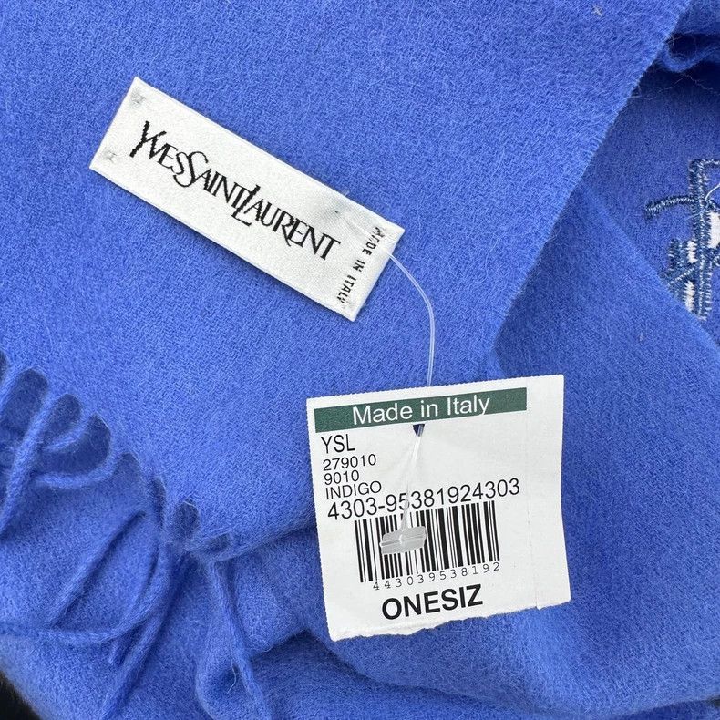 Saint Laurent Paris saint Laurent parisRoyal Blue Scarf 2503-Nextarrow Size ONE SIZE - 6 Thumbnail