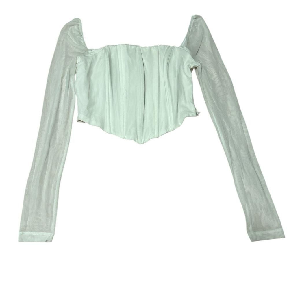 Esprit Elegant Off-White Lace Corset - Sheer long Sleeves set Size S / US 4 / IT 40 - 2 Thumbnail