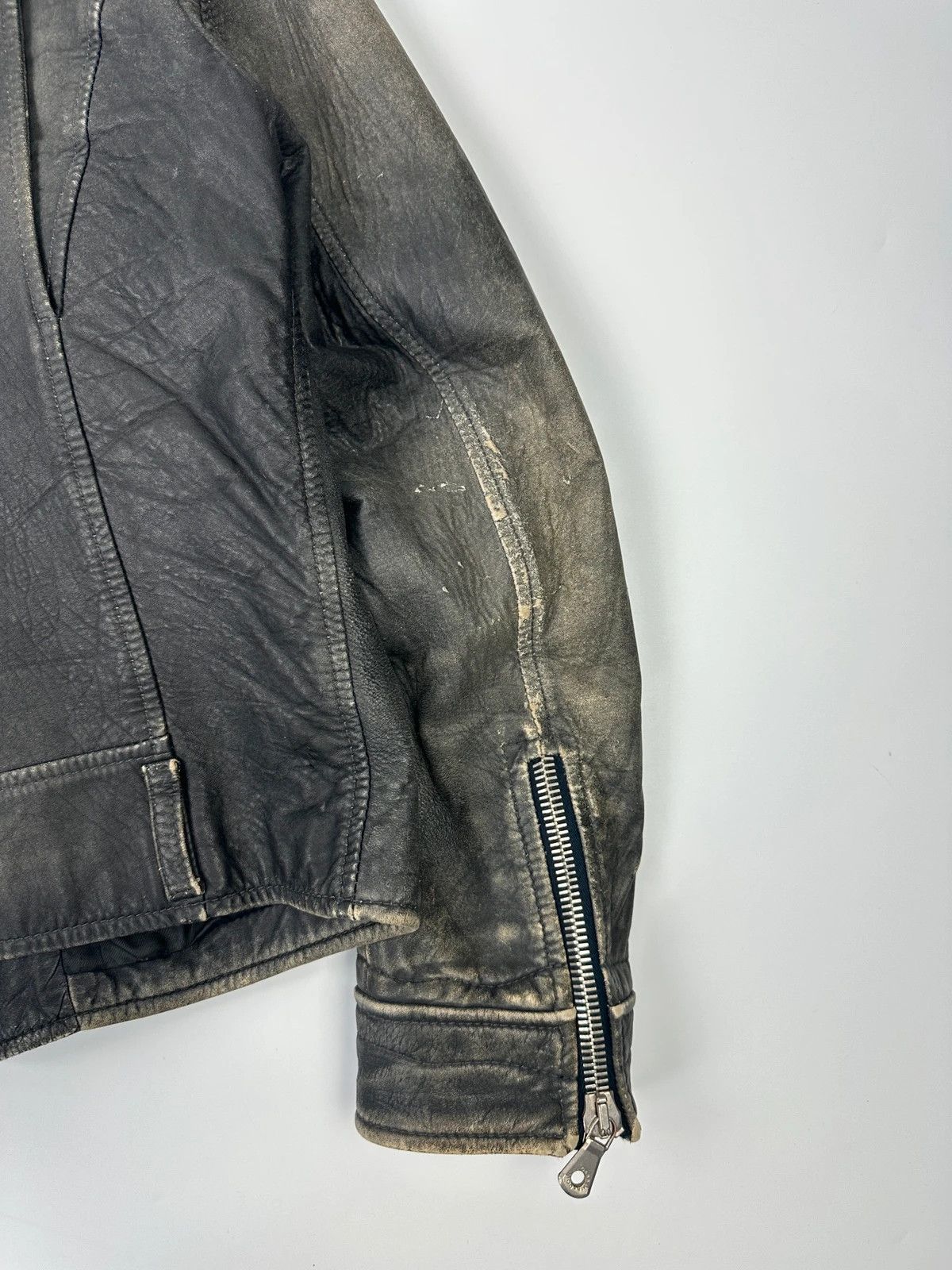 Dolce & Gabbana Dolce & Gabbana 00’s Grey Eroded Leather Faded Bomber Jacket Size US M / EU 48-50 / 2 - 8 Thumbnail