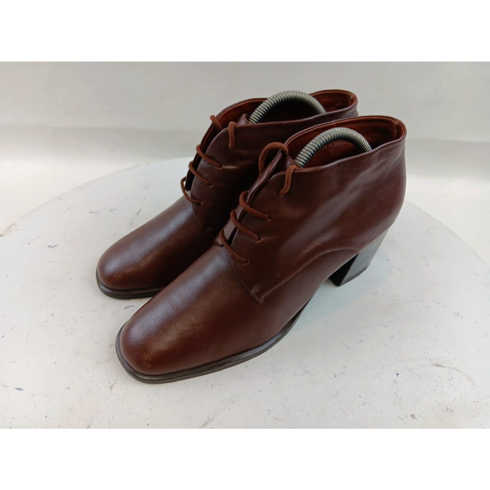 Etienne Aigner Etienne Aigner Pinto Boots Women Ankle Brown Leather Lace Up Block Heel 2 in Size 10 M Casual Fall Winter Spring Size US 10 / IT 40 - 4 Thumbnail