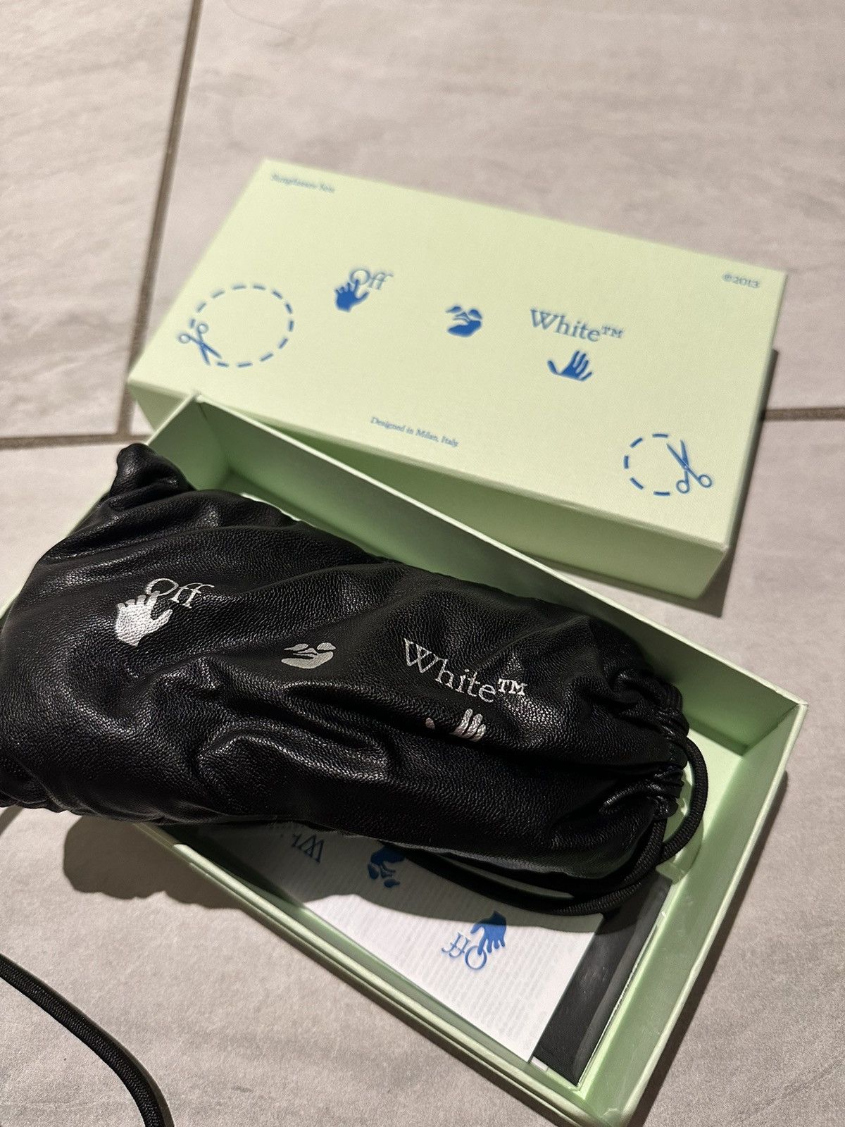 image of Off White Off - White Marble Virgil Sunglasses in Blue, Women's
