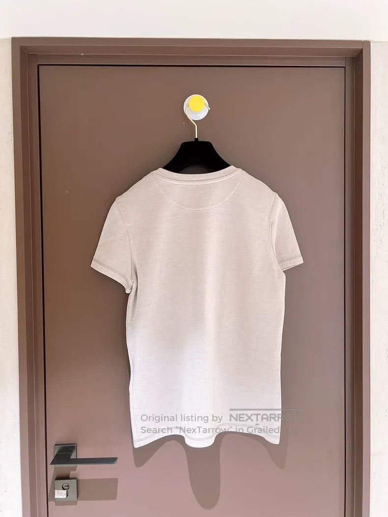 Hermes Hermes Two-Tone Silk Cotton Velvet Decorated Short Sleeve Size S / US 4 / IT 40 - 2 Thumbnail