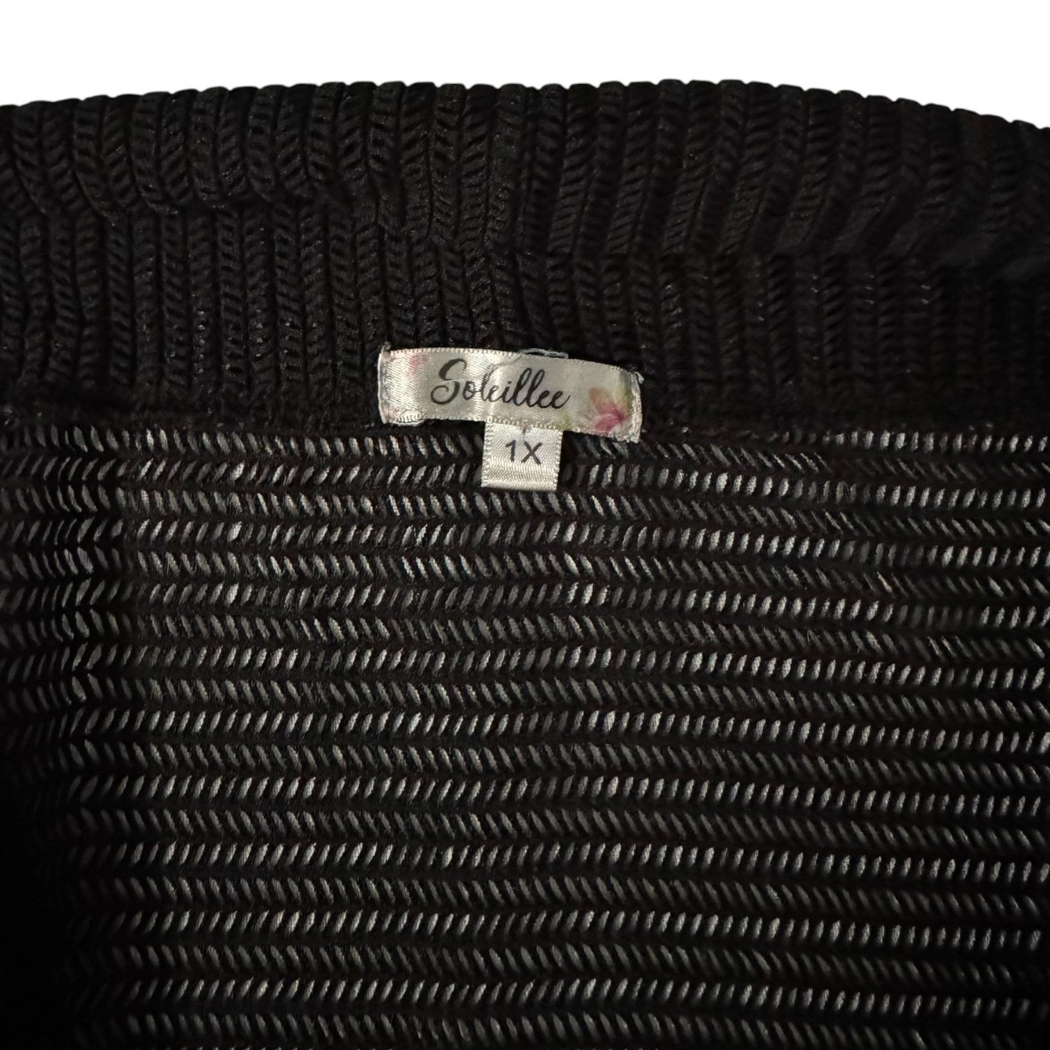 Other Soleillee Women’s Black Open Knit Open Front Cardigan – 1X Size XL / US 12-14 / IT 48-50 - 2 Thumbnail