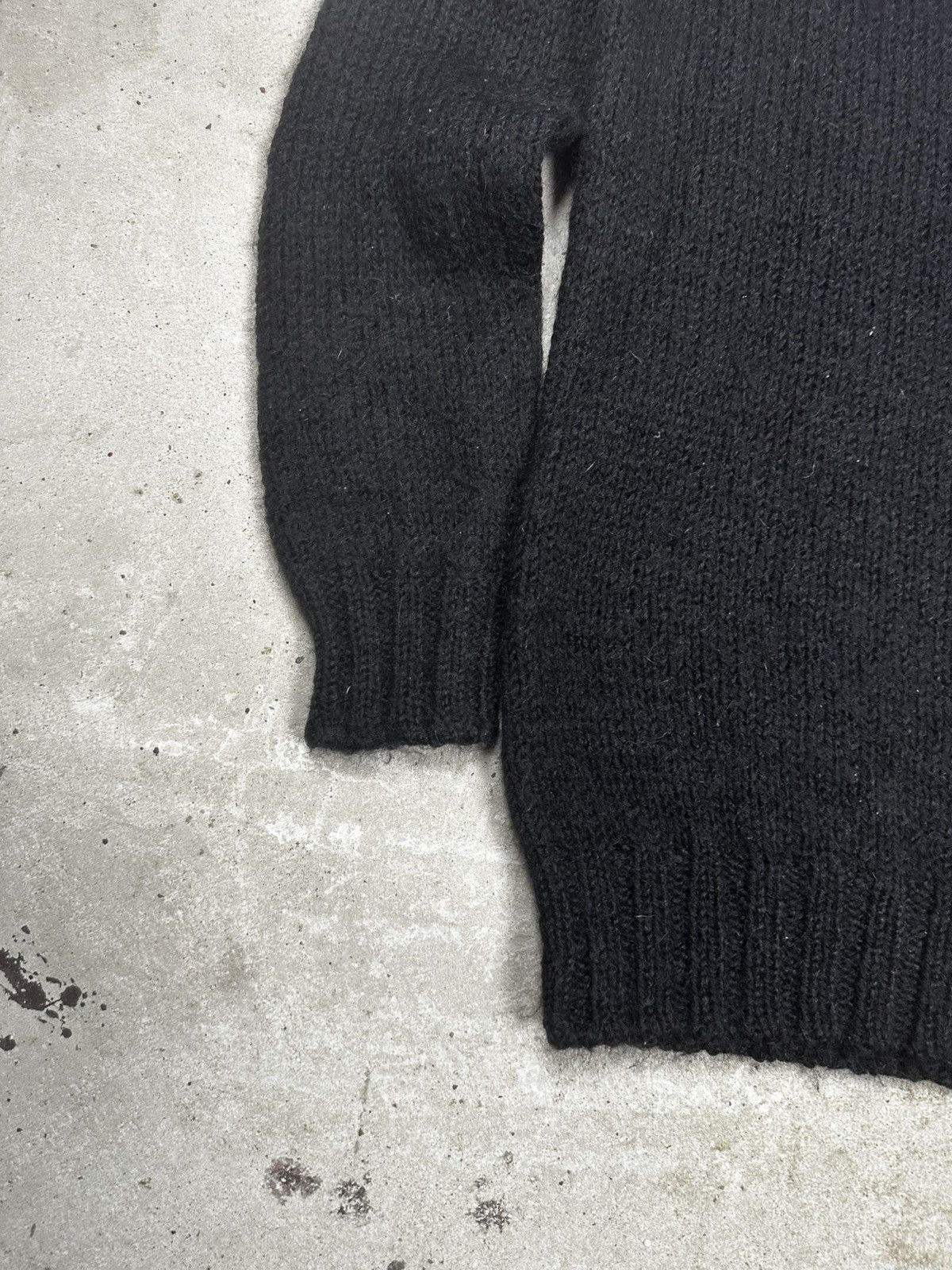 Prada Wool & Mohair Black Cable Knit Sweater Jumper