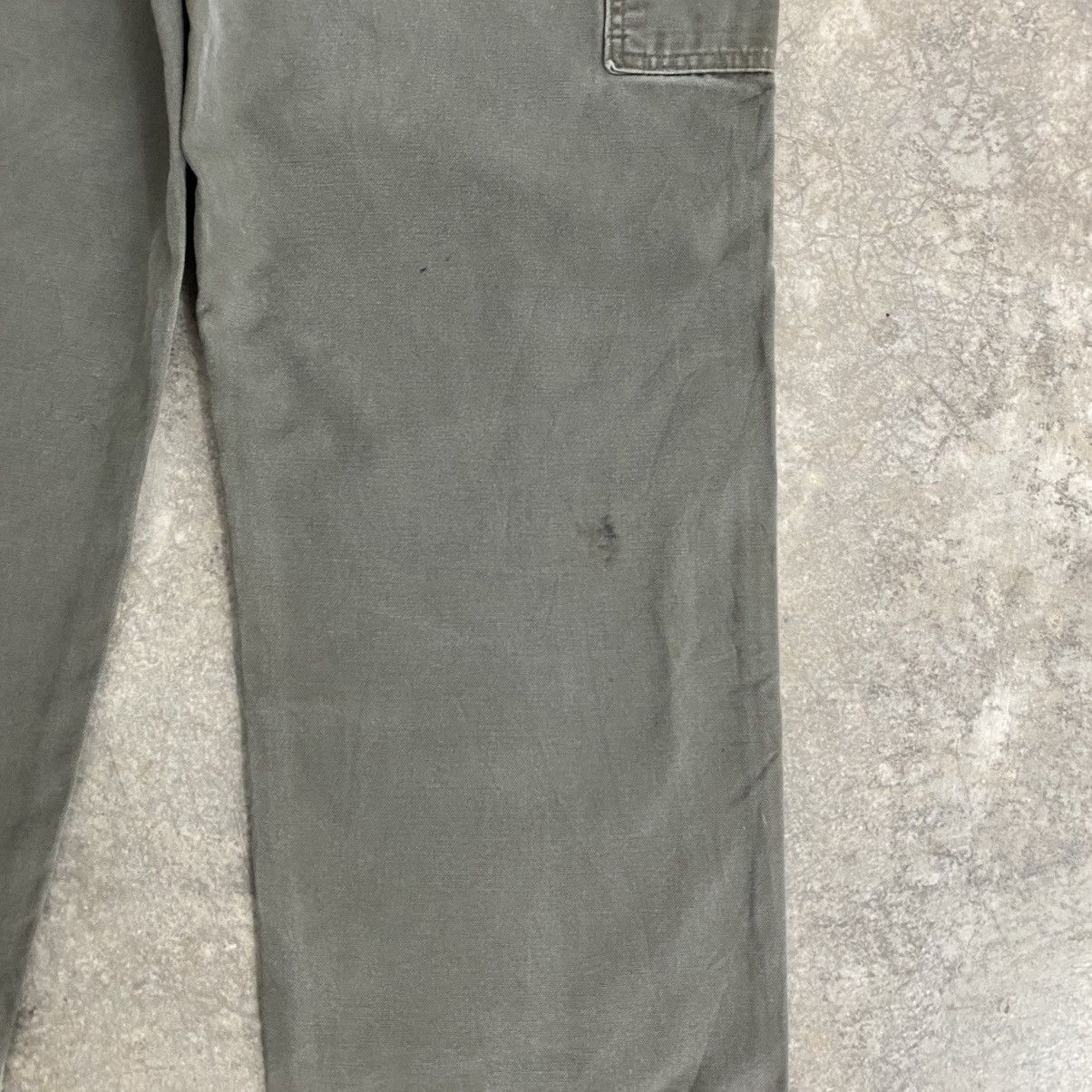 Carhartt VTG Carhartt Faded Moss Green Ripped Carpenter Pants Size US 37 - 22 Thumbnail