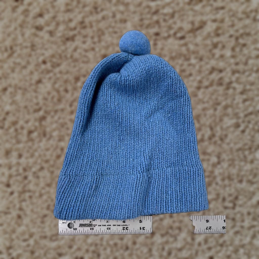Vintage VINTAGE Beanie Toque Adult One Size Blue Knit Cotton Blend Winter Snow Ski Pom Size ONE SIZE - 1 Thumbnail