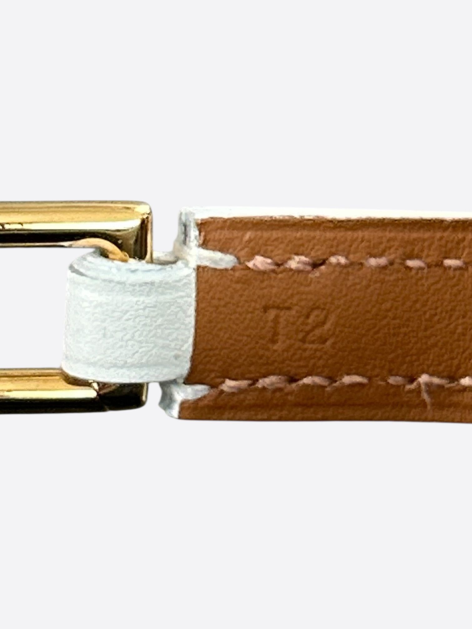 Hermes White Swift & Gold Hardware Rivale Double Tour Bracelet Size ONE SIZE - 3 Thumbnail