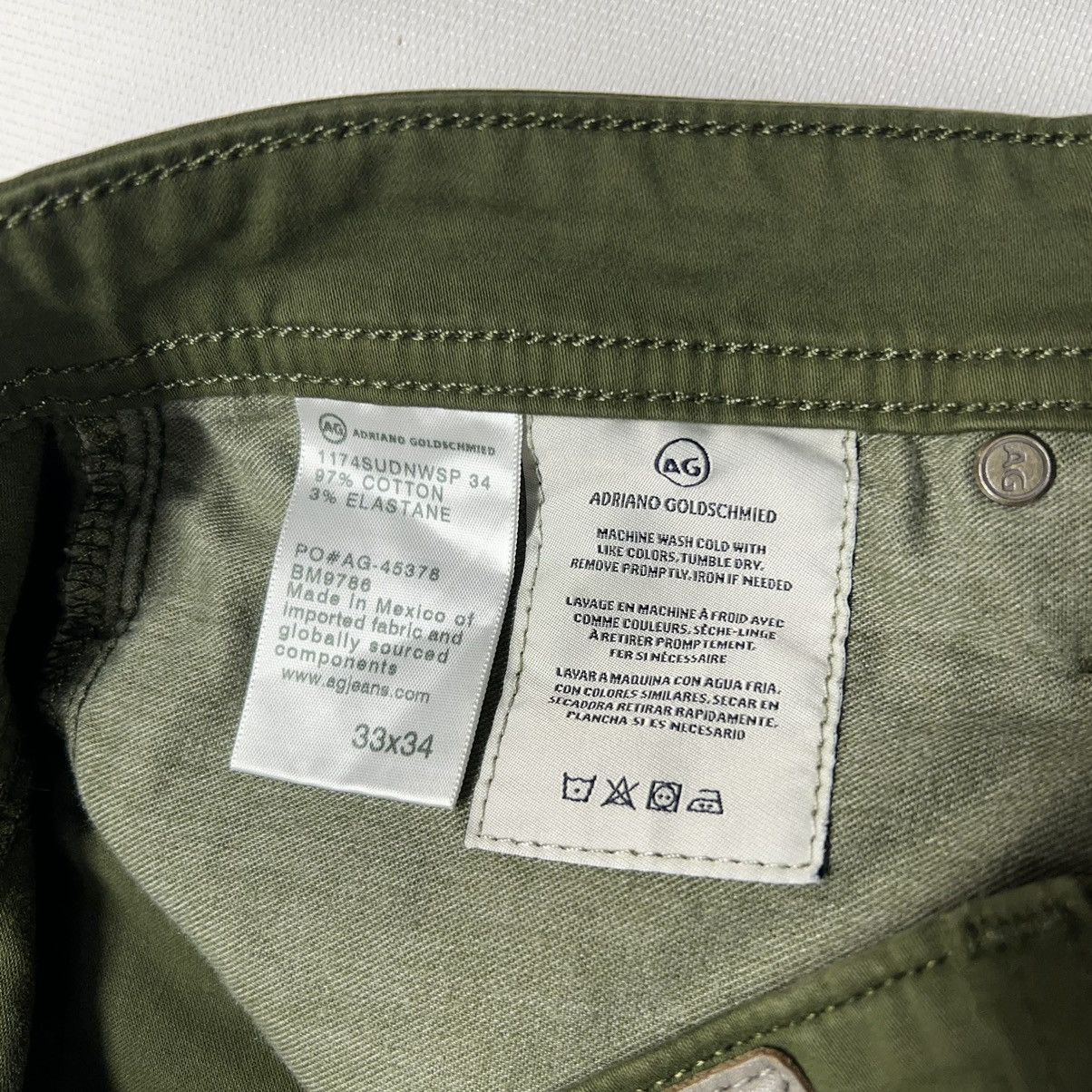 AG Adriano Goldschmied AG Adriano Goldschmied Pants Green The Graduate Tailored Leg Size US 33 - 11 Thumbnail