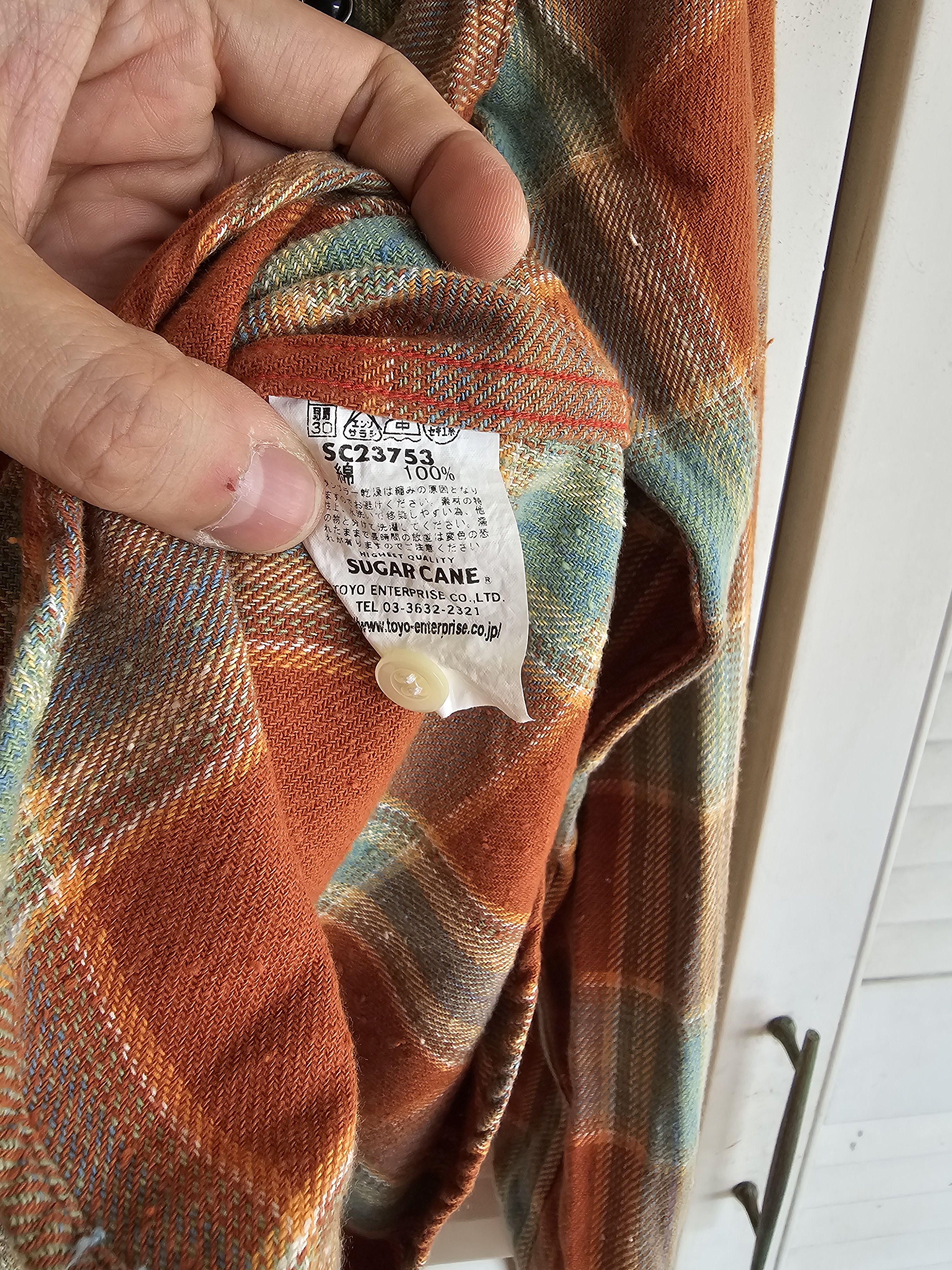 Sugar Cane Sugar Cane Long Sleeve Flannel Orange Brown Size US S / EU 44-46 / 1 - 7 Thumbnail