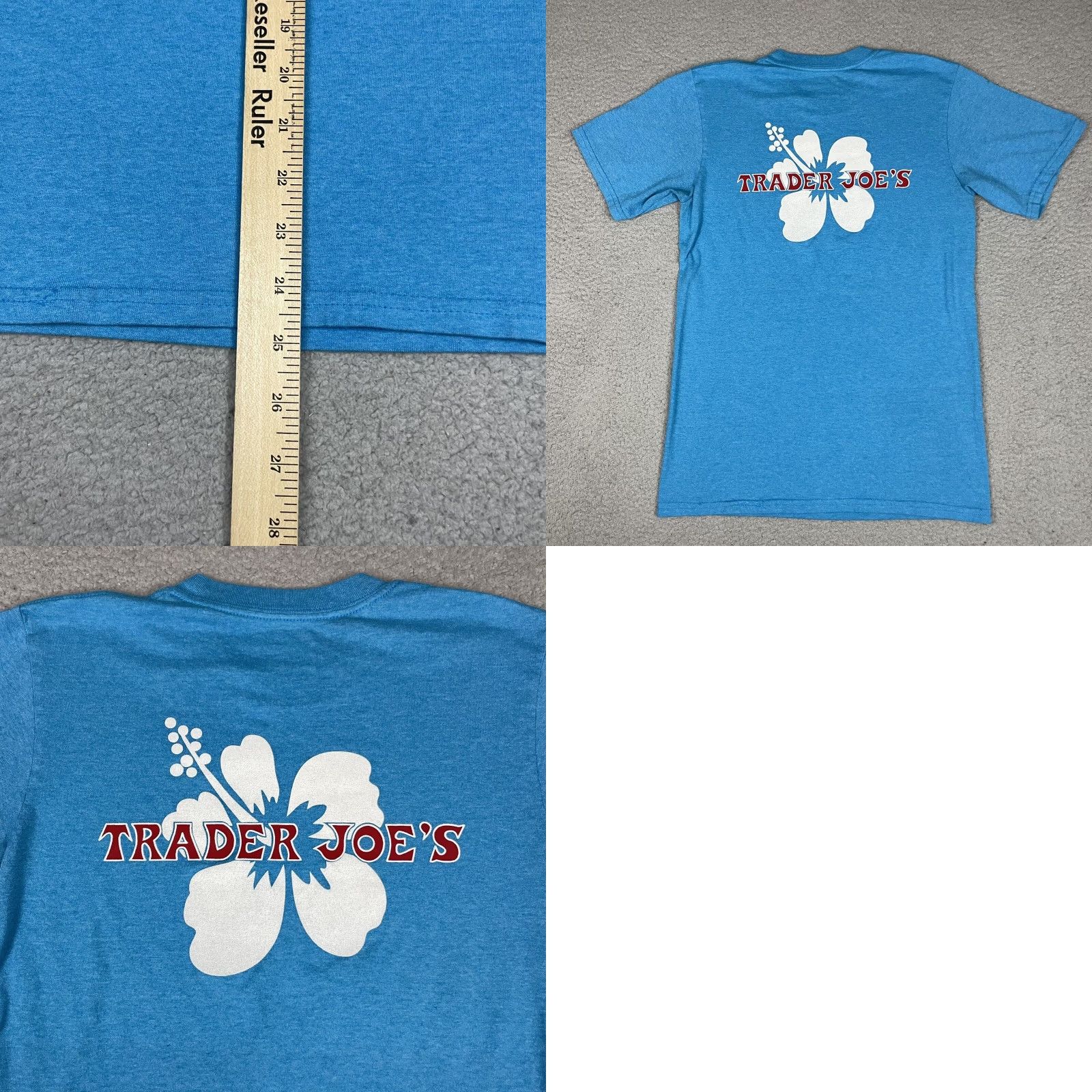 Vintage VINTAGE Trader Joe's Shirt Unisex Adults S Teal Blue Logo Hibiscus Size US S / EU 44-46 / 1 - 8 Thumbnail