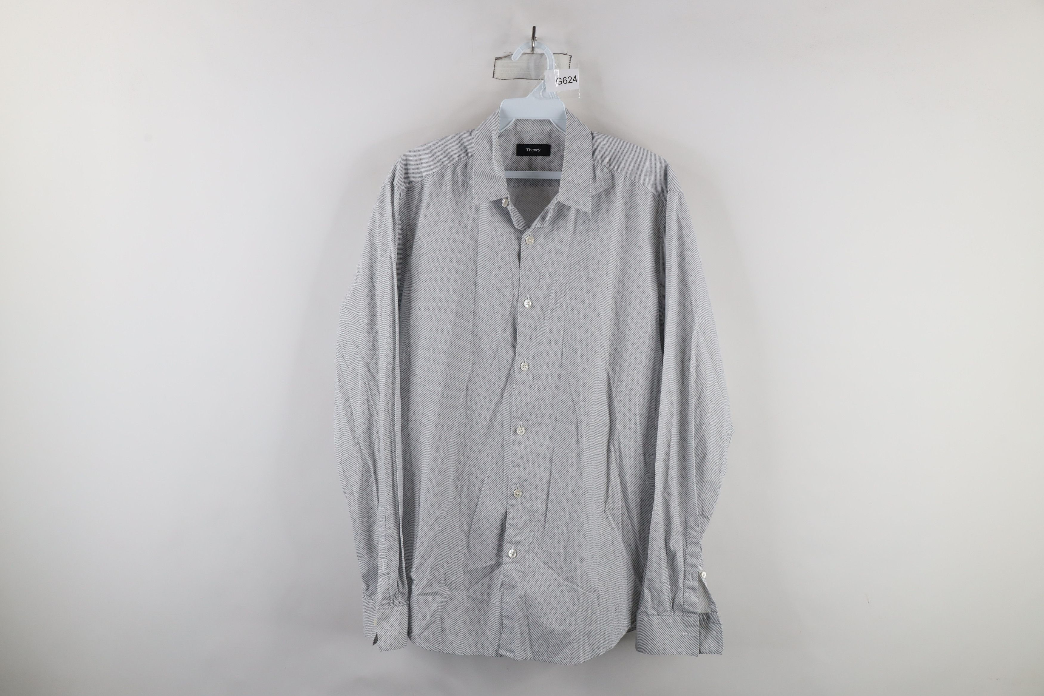 Theory × Vintage Theory Zack Twill Print Long Sleeve Collared Button Shirt Size US M / EU 48-50 / 2 - 1 Thumbnail