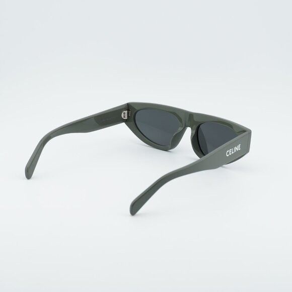 Celine Celine CL40315U 93A Sunglasses Green Geometric Frame, Smoke Size ONE SIZE - 4 Thumbnail