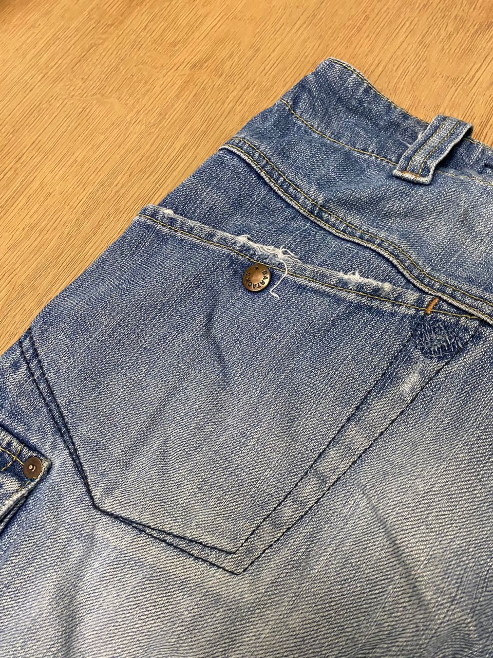 Japanese Brand 💥 Need Gone💥 Bartack Work Clothing Dept Distressed Jeans Size US 31 - 6 Thumbnail