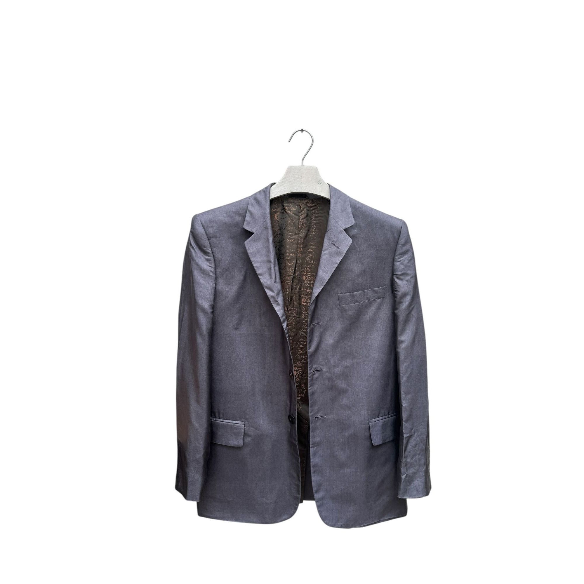 Jean Paul Gaultier 1990s Grey Iridescent Silk Blazer Jacket Size 40R - 4 Thumbnail