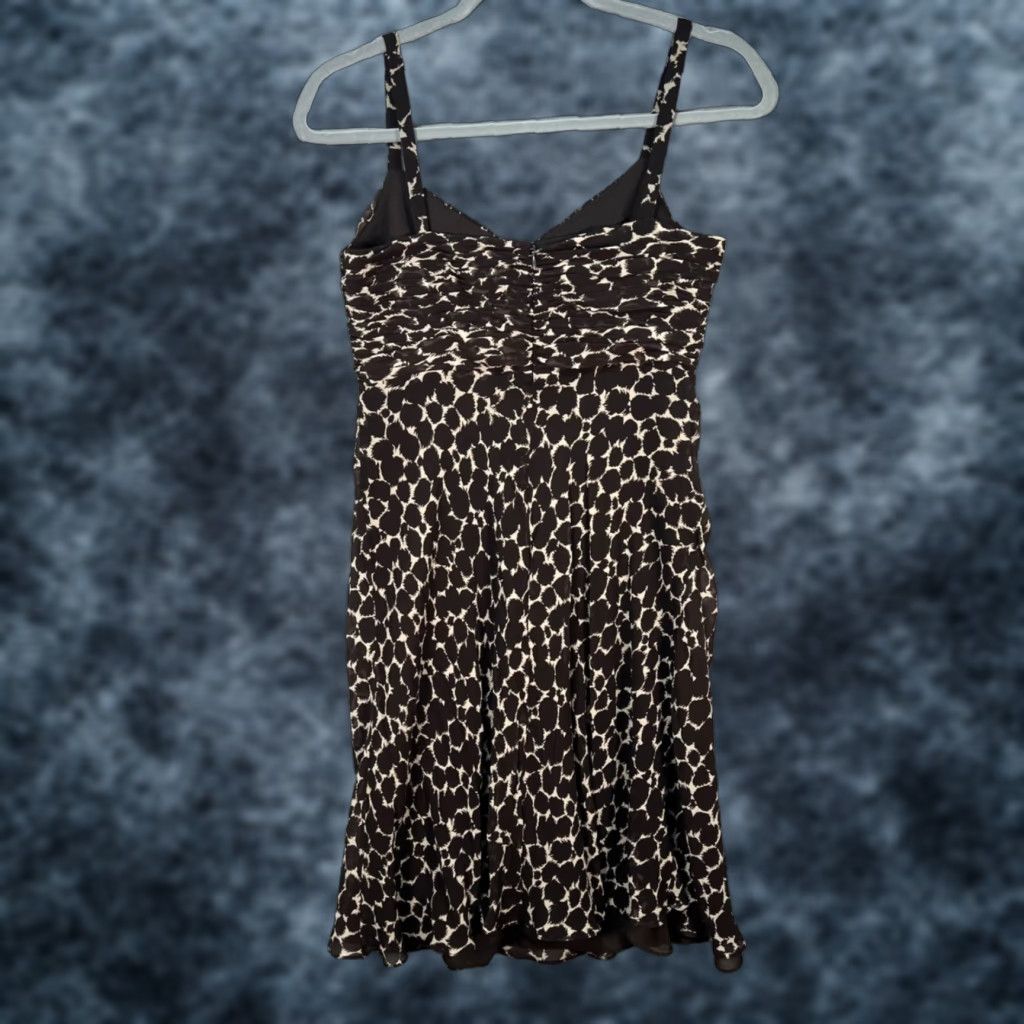 Ann Taylor Ann Taylor Petites Dress Brown Silk Sleeveless A-Line Sheath V-Neck Knee Length Party Cocktail 4P Womens Size S / US 4 / IT 40 - 1 Thumbnail