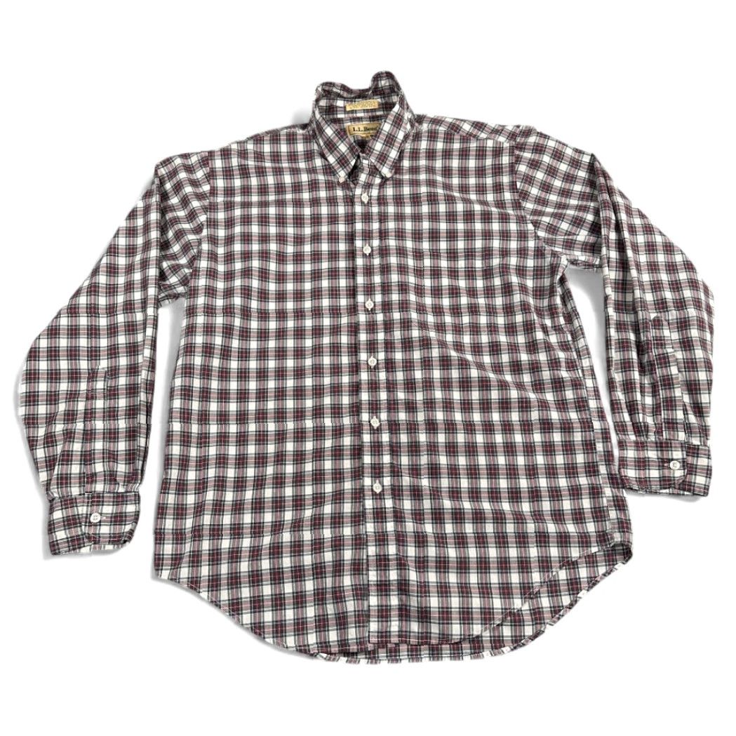Vintage VINTAGE L.L. Bean Shirt Adult LARGE Red White Plaid 80s Tailoring Single Needle Button-Up Long Sleeve Mens Size US L / EU 52-54 / 3 - 2 Thumbnail