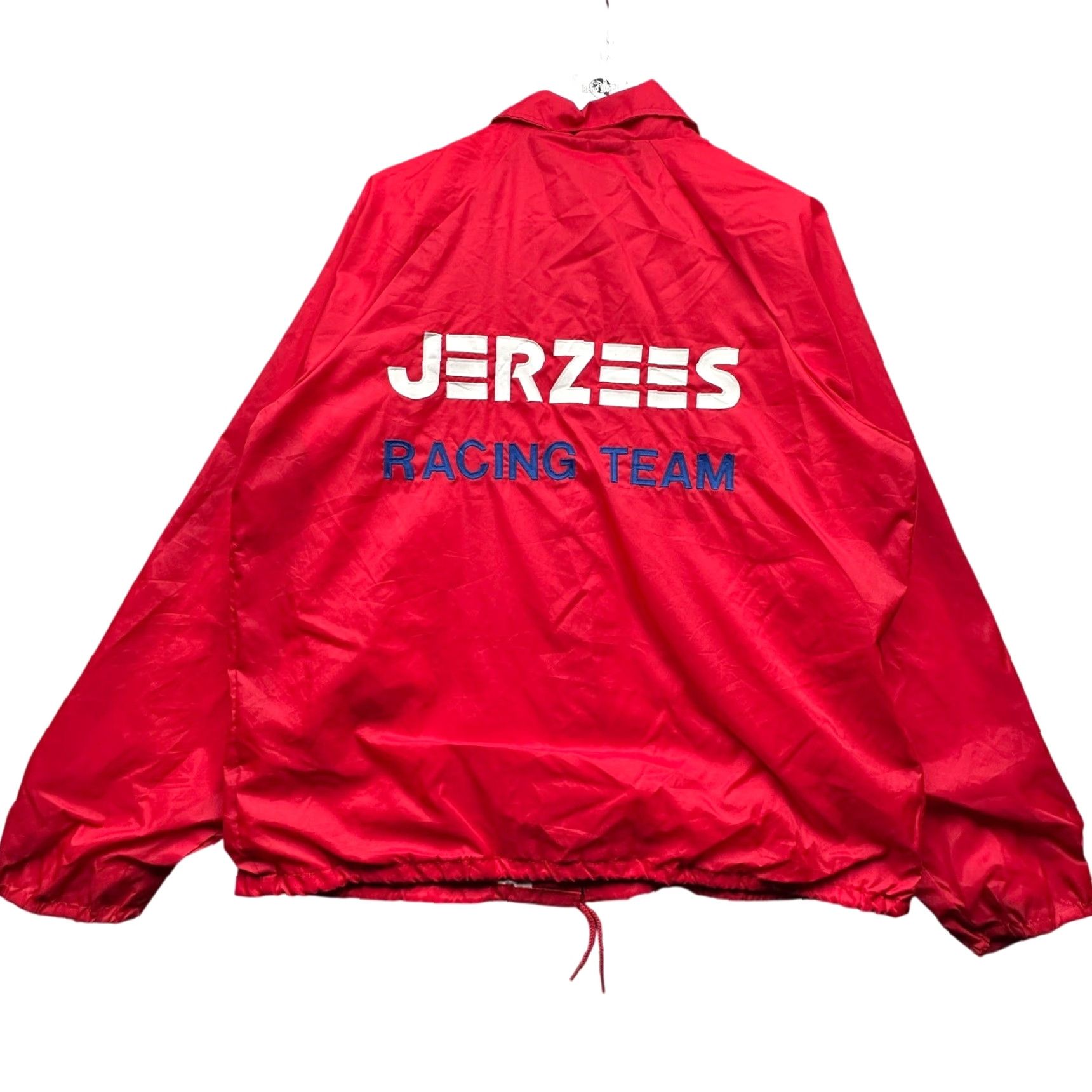 Jerzees VINTAGE Jerzees Russell Racing Team Windbreaker Jacket Mens XL Red Snap Button Jacket Size US XL / EU 56 / 4 - 2 Thumbnail