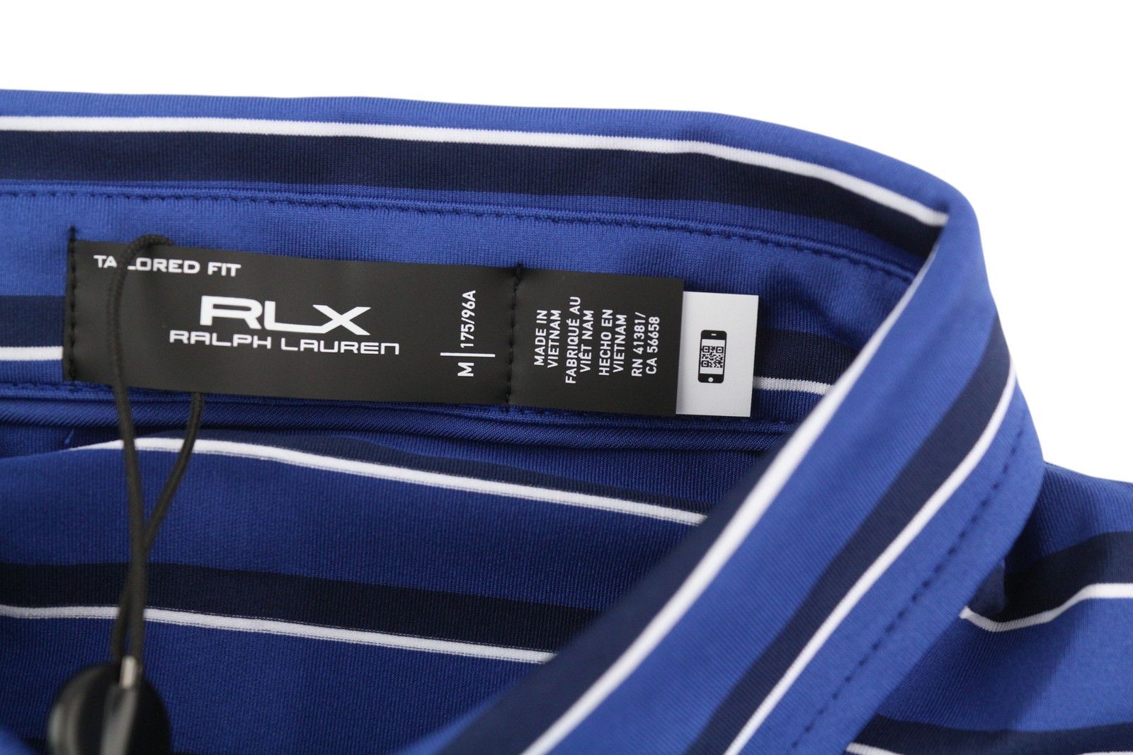 RLX Ralph Lauren GOLF M Blue Striped Polo Wicking 84557 Size US M / EU 48-50 / 2 - 5 Thumbnail