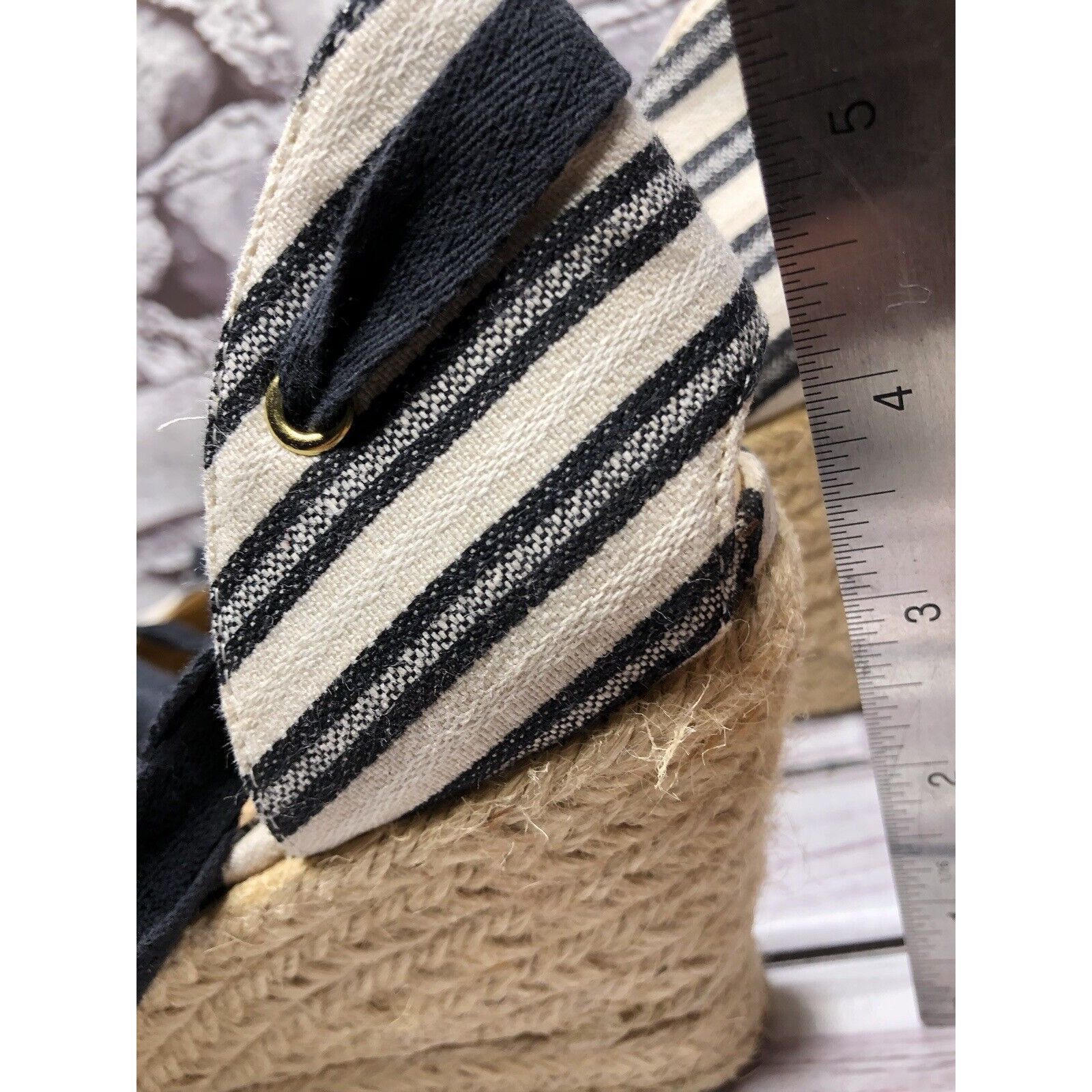 J.Crew J.CREW Eloise Blue Striped Fabric Espadrilles Wedge Ankle Wr Size US 7.5 / IT 37.5 - 11 Thumbnail