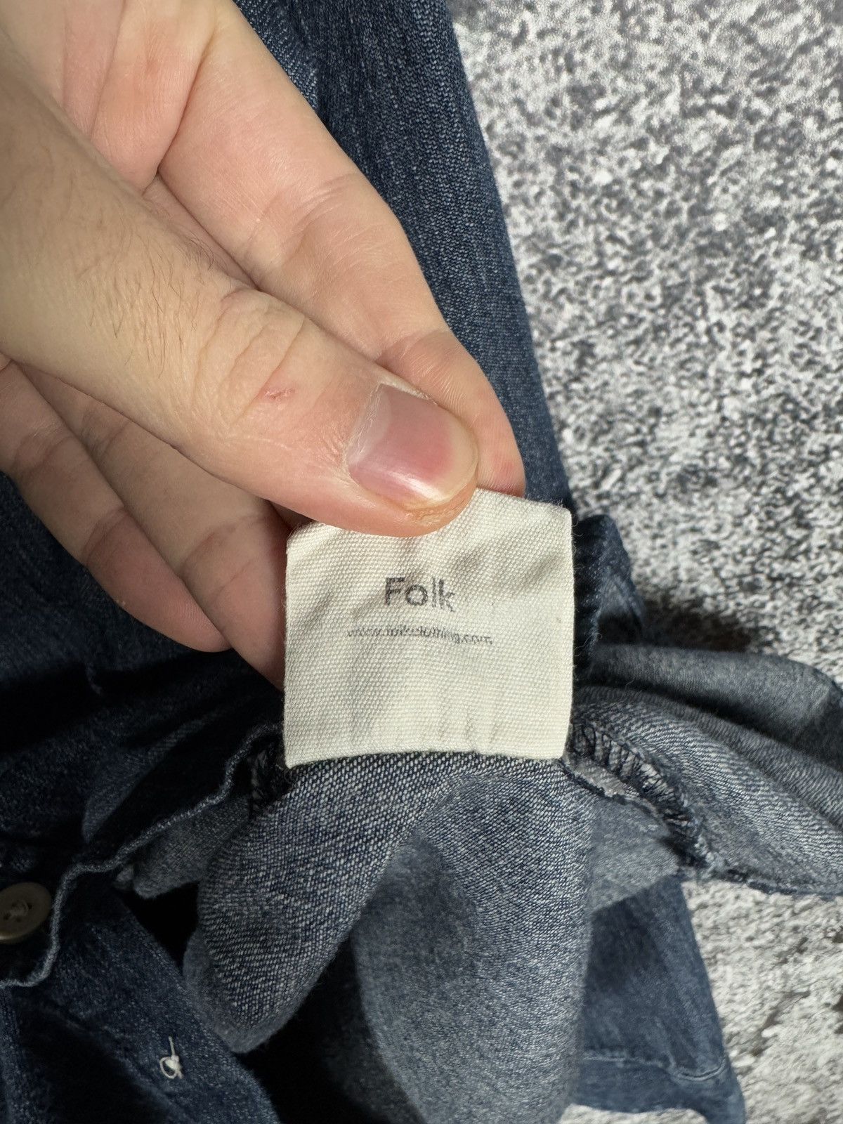 Folk Men’s FOLK Long Sleeve Denim Shirt Button Up Casual Size 4 Size US L / EU 52-54 / 3 - 9 Thumbnail