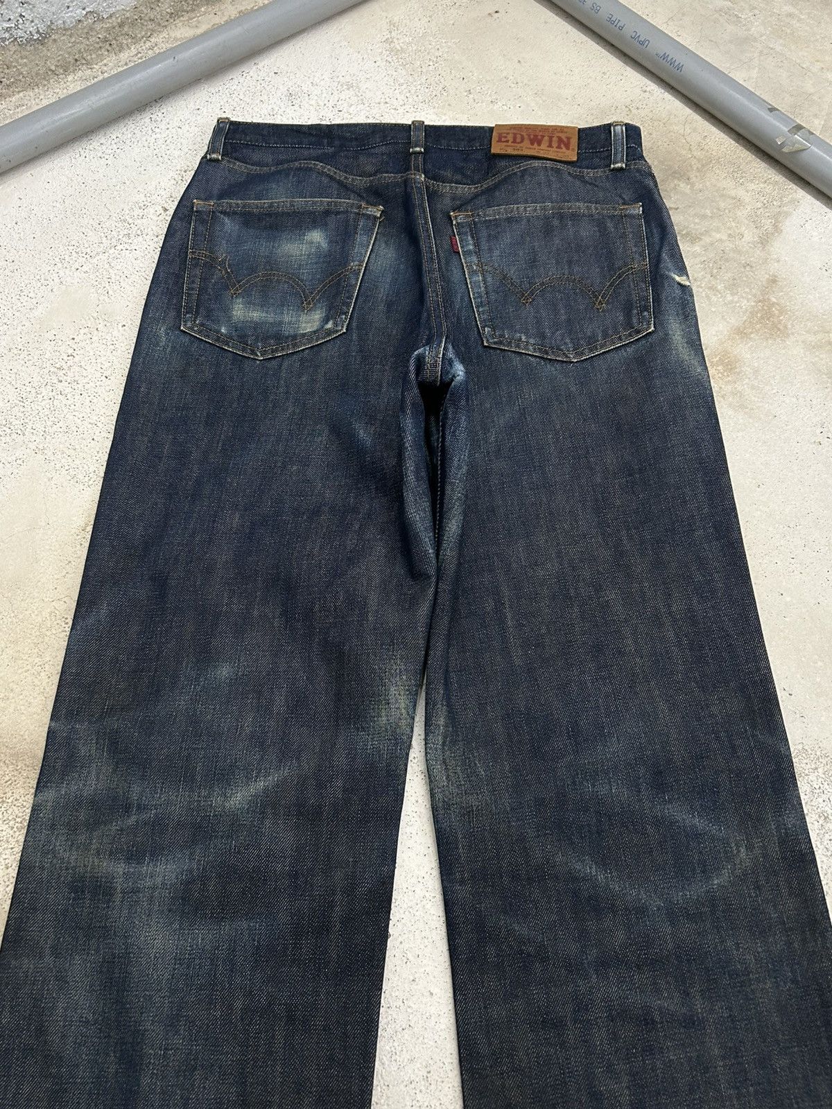 Edwin Edwin Japan 503 Regular Creased Line Whiskers Washed Size US 31 - 7 Thumbnail