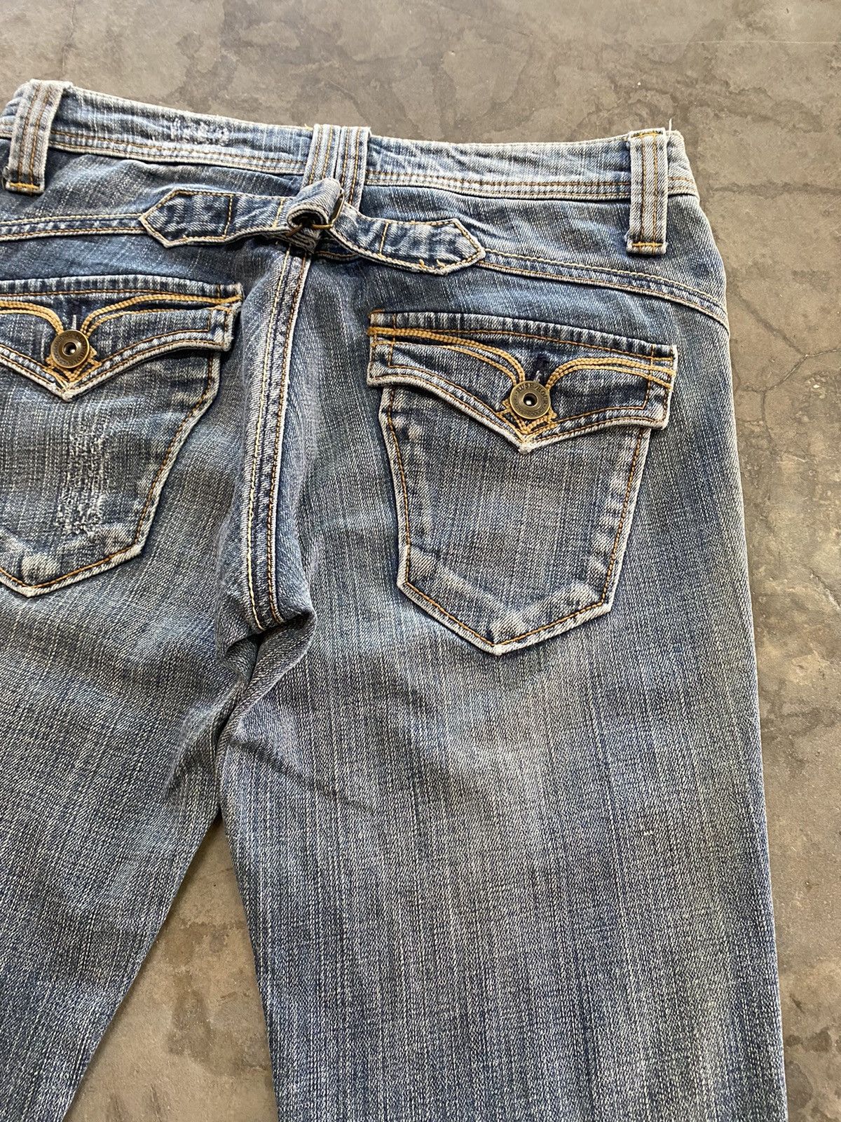 Hysteric Glamour × Japanese Brand Flare Jeans Rush Hour Wash Blue Distressed Size US 31 - 6 Thumbnail