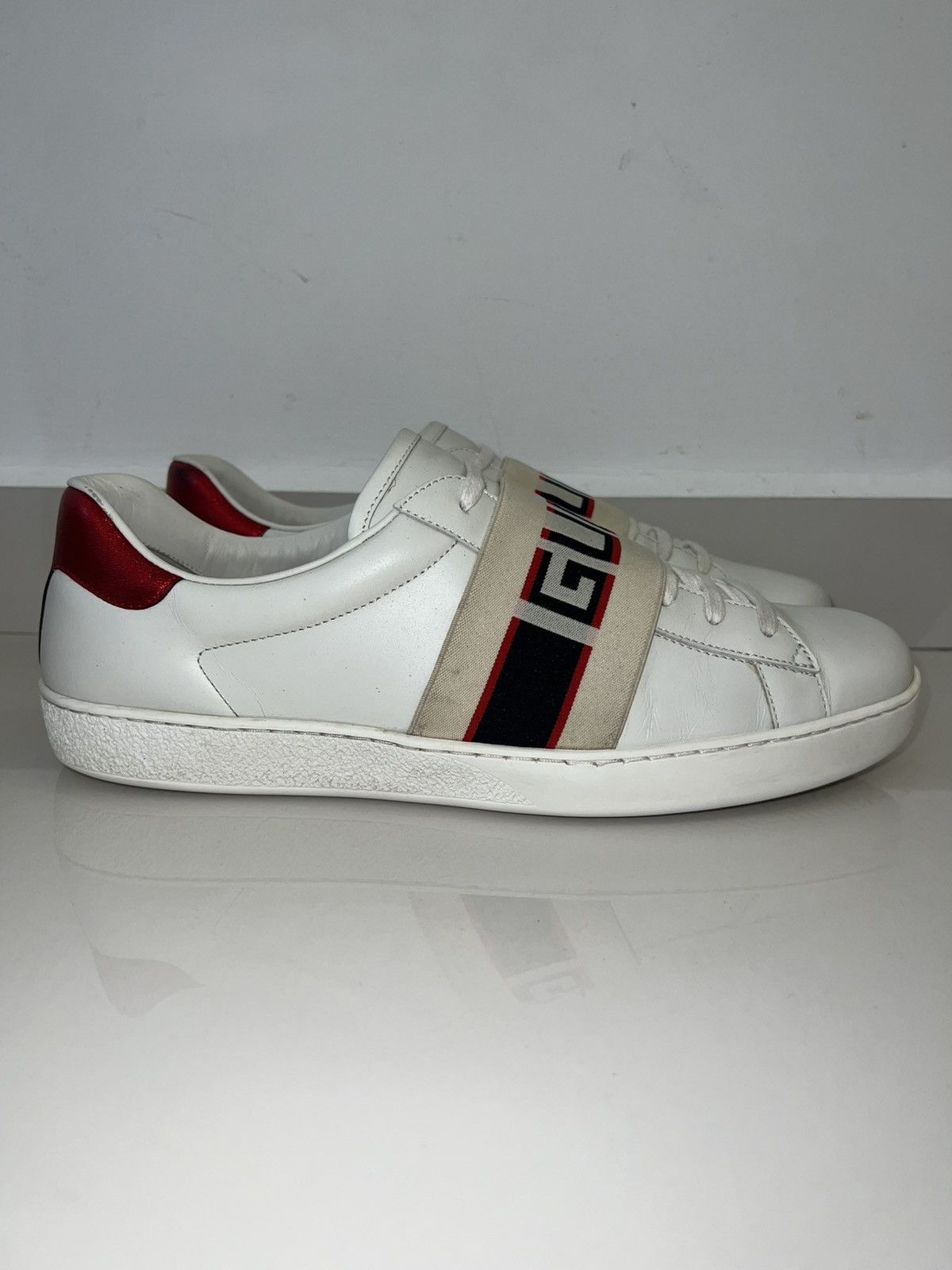 Gucci Gucci Ace Stripe White Red Black (Only Shoes) Size US 11 / EU 44 - 3 Thumbnail