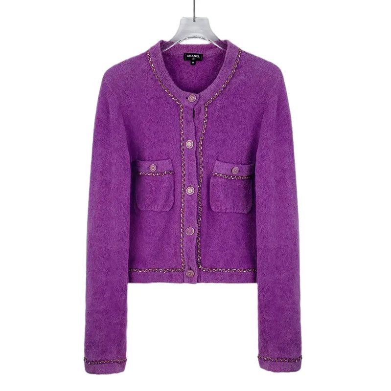 Chanel Chanel Purple Cotton Cardigan for Women 0089 Size S / US 4 / IT 40 - 1 Thumbnail