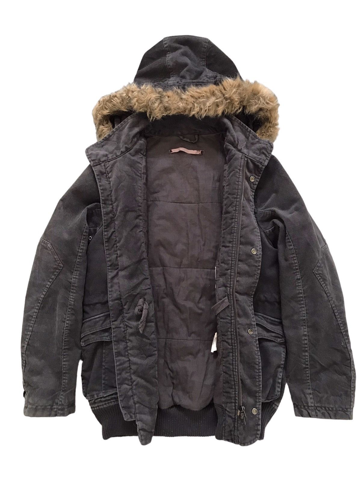 Diesel Diesel M65 Corduroy Shadow Faux Fur Hooded Jacket Size US S / EU 44-46 / 1 - 6 Thumbnail