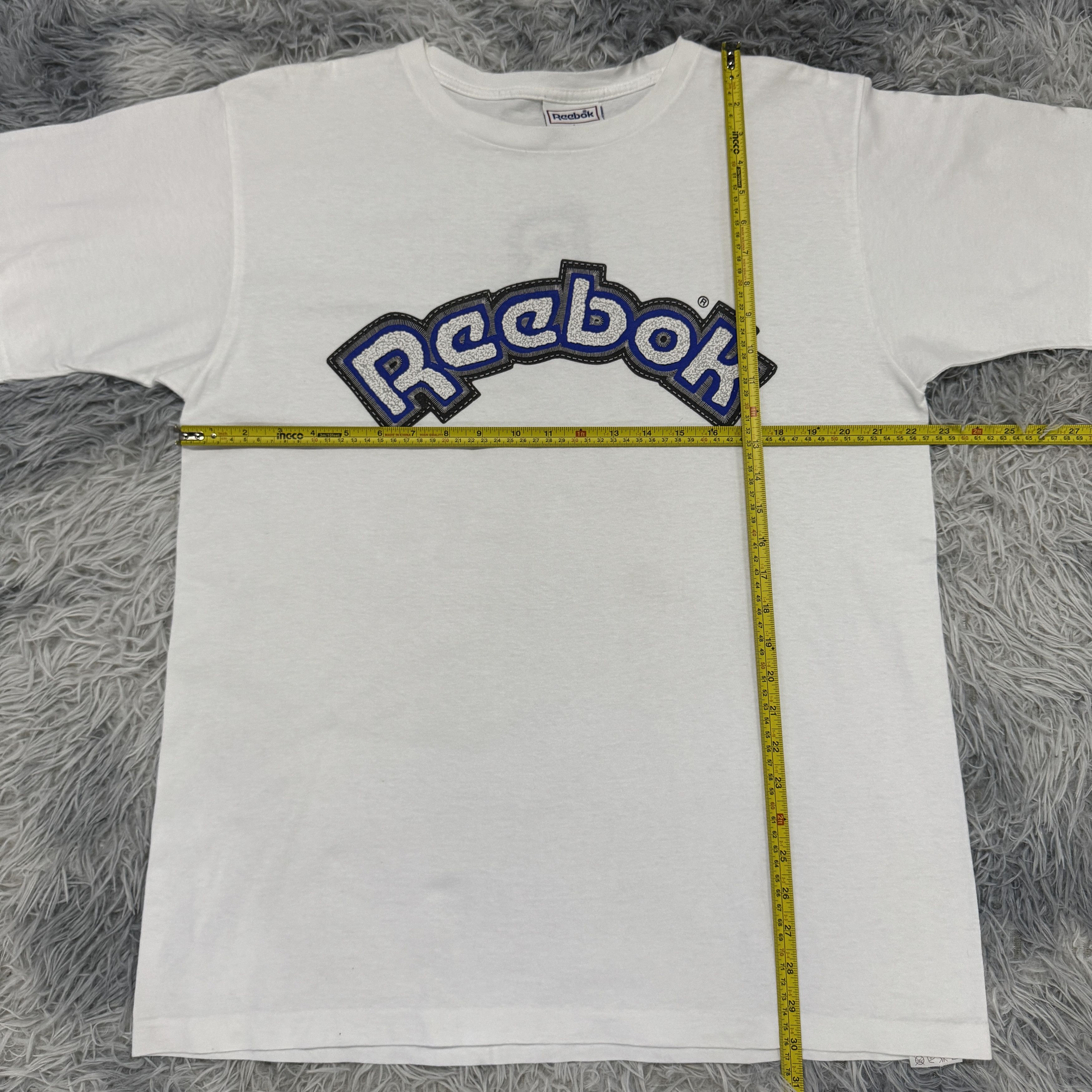Vintage Vintage 90s Reebok Tshirt Blue Big logo Streetwear Size US L / EU 52-54 / 3 - 6 Thumbnail