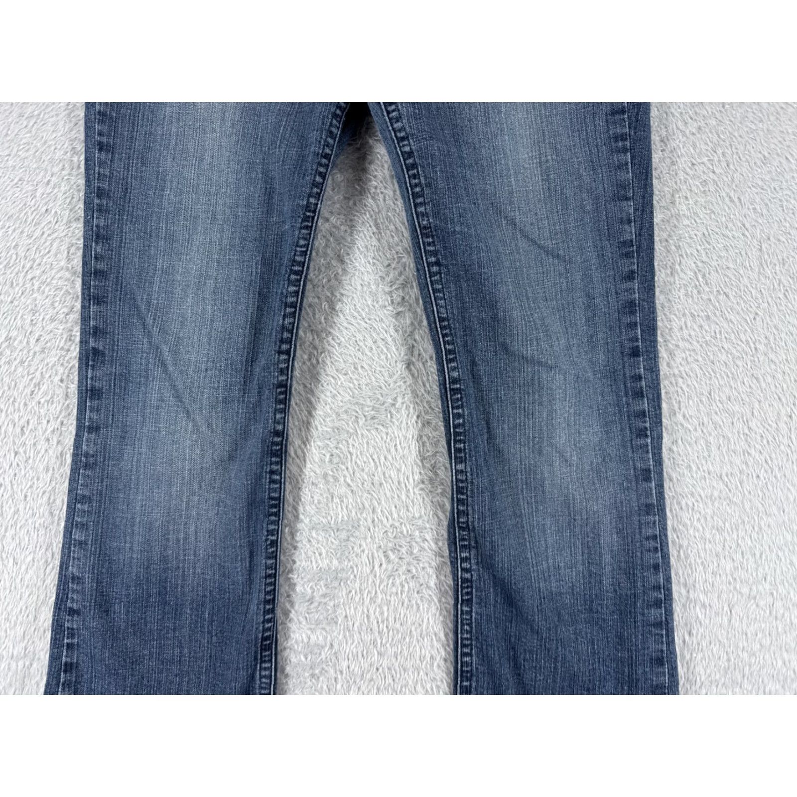 Vintage Sneak Peek Jeans Women's Denim 13 Blue Low Rise Flared 31x31 Slim Distressed Zipper 5-Pocket Buckle Bke Vintage No? Size 34" / US 12 / IT 48 - 4 Thumbnail