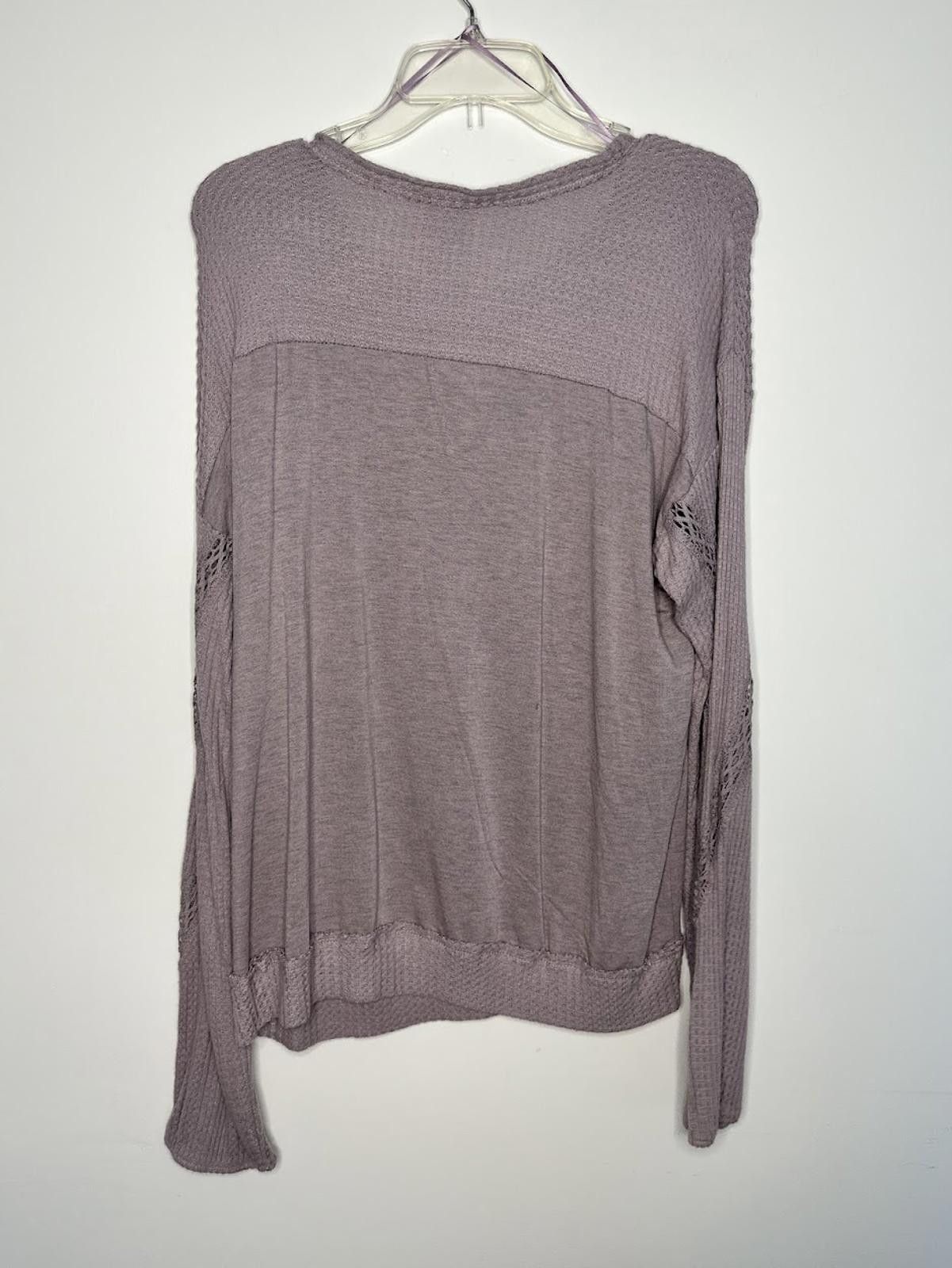 Other NWT Knox Rose Purple Waffle Henley Pullover - Sz. XL Size XL / US 12-14 / IT 48-50 - 2 Thumbnail