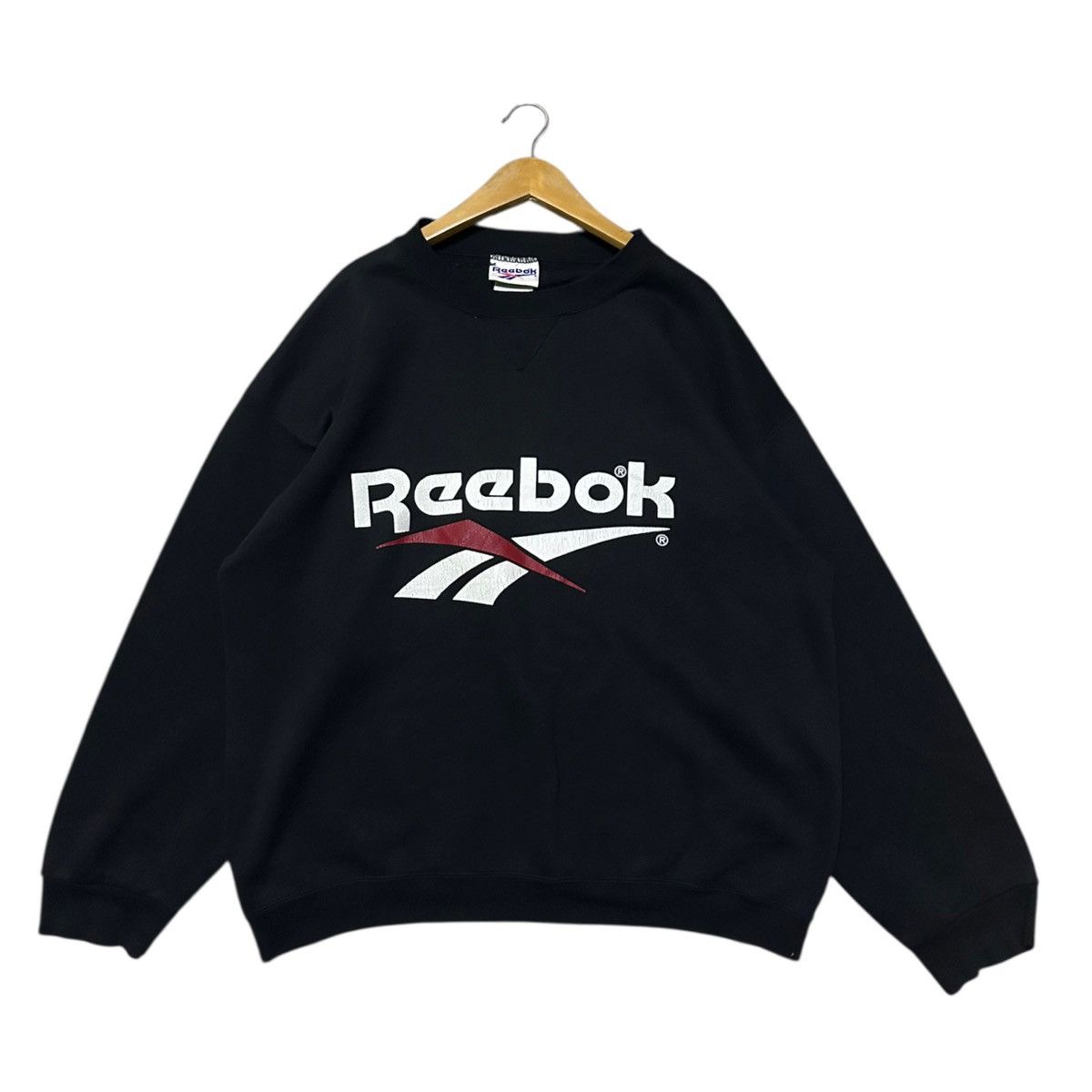 Reebok Vintage 90s Reebok crewned pullover sweatshirt in black Size US XL / EU 56 / 4 - 1 Thumbnail