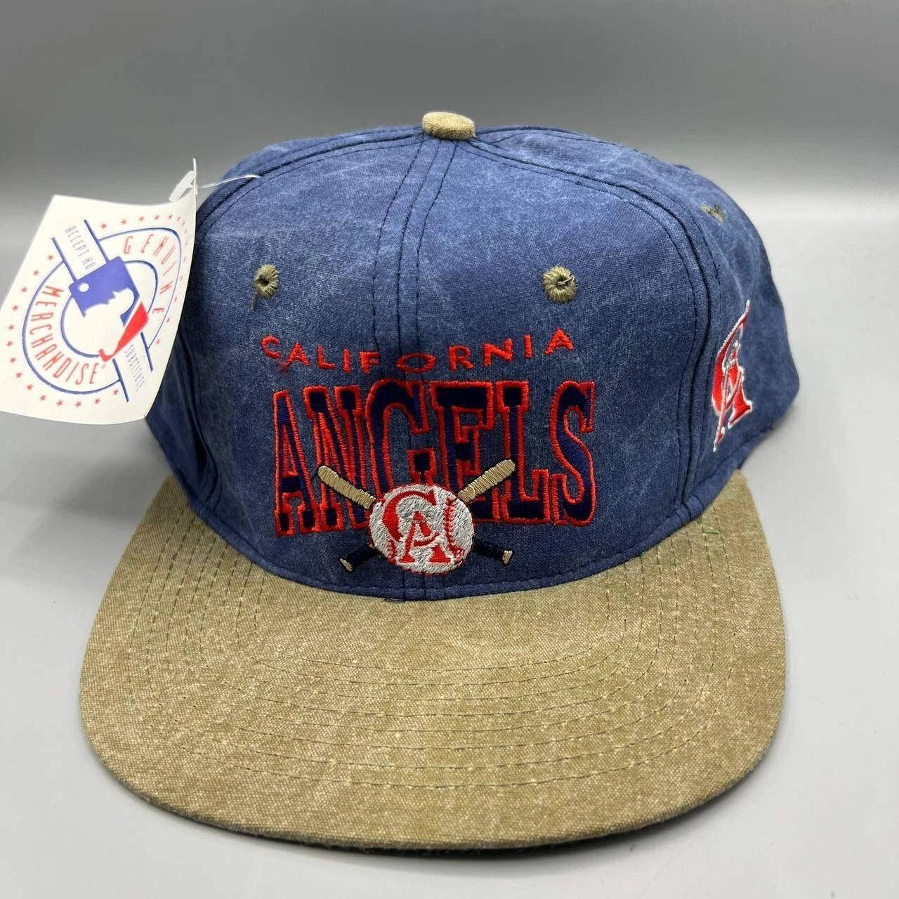 Signatures × Vintage California Angels Hat Men Blue Brown Signatures Snap Back Size ONE SIZE - 1 Thumbnail