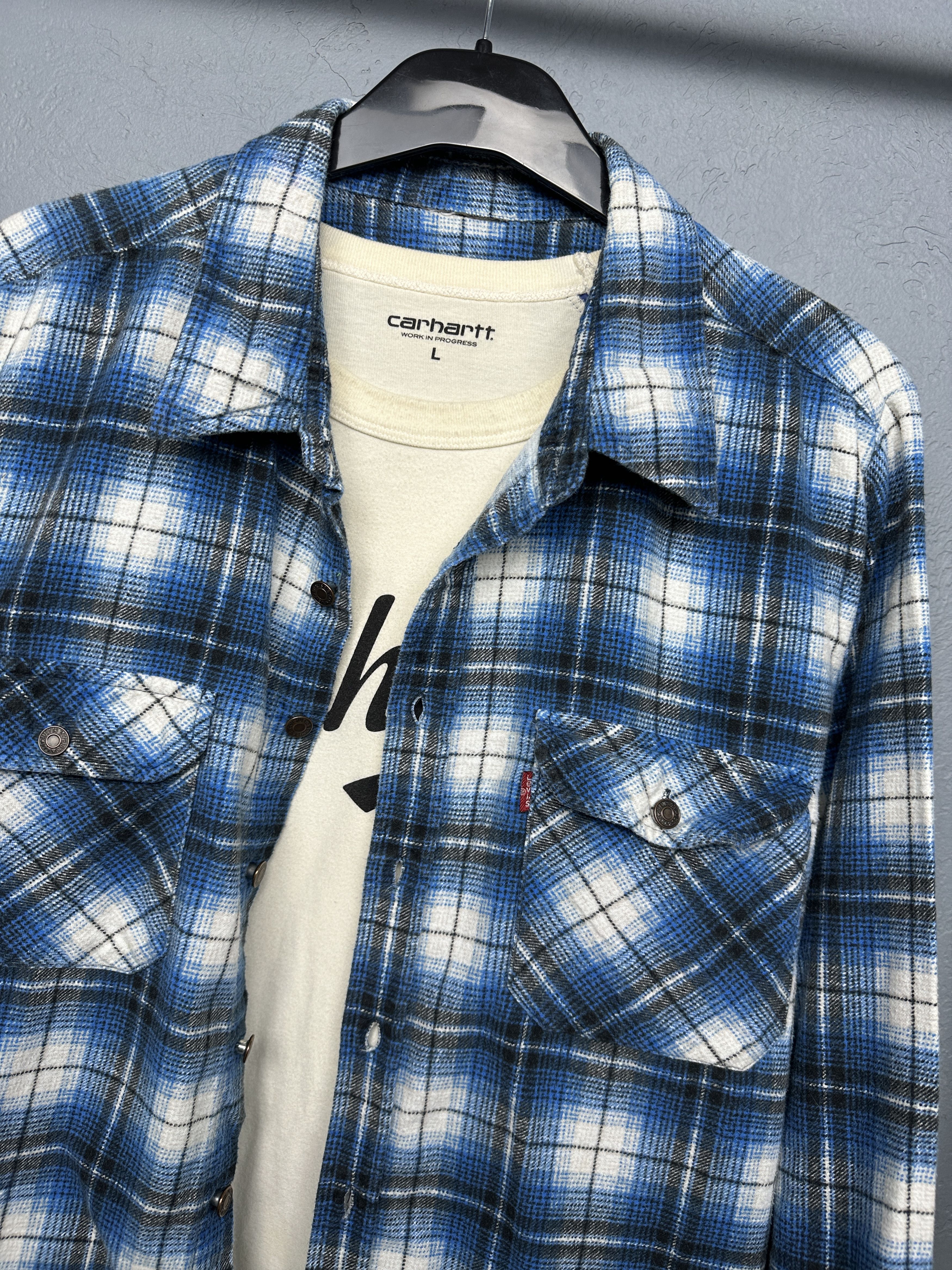 Levi's Levi's 90s Vintage Mens Flannel Plaid Shirt Size US M / EU 48-50 / 2 - 2 Thumbnail