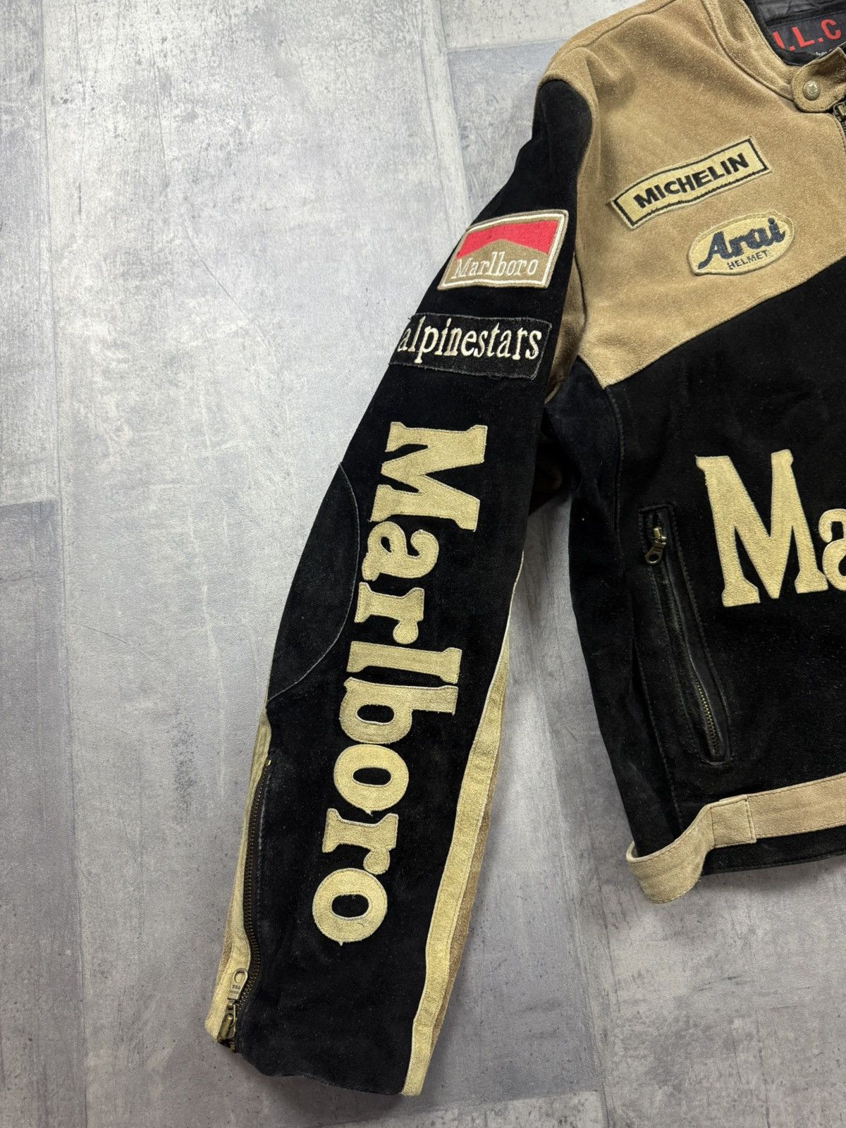 Marlboro Marlboro vintage leather jacket race jacket Size US XL / EU 56 / 4 - 5 Thumbnail