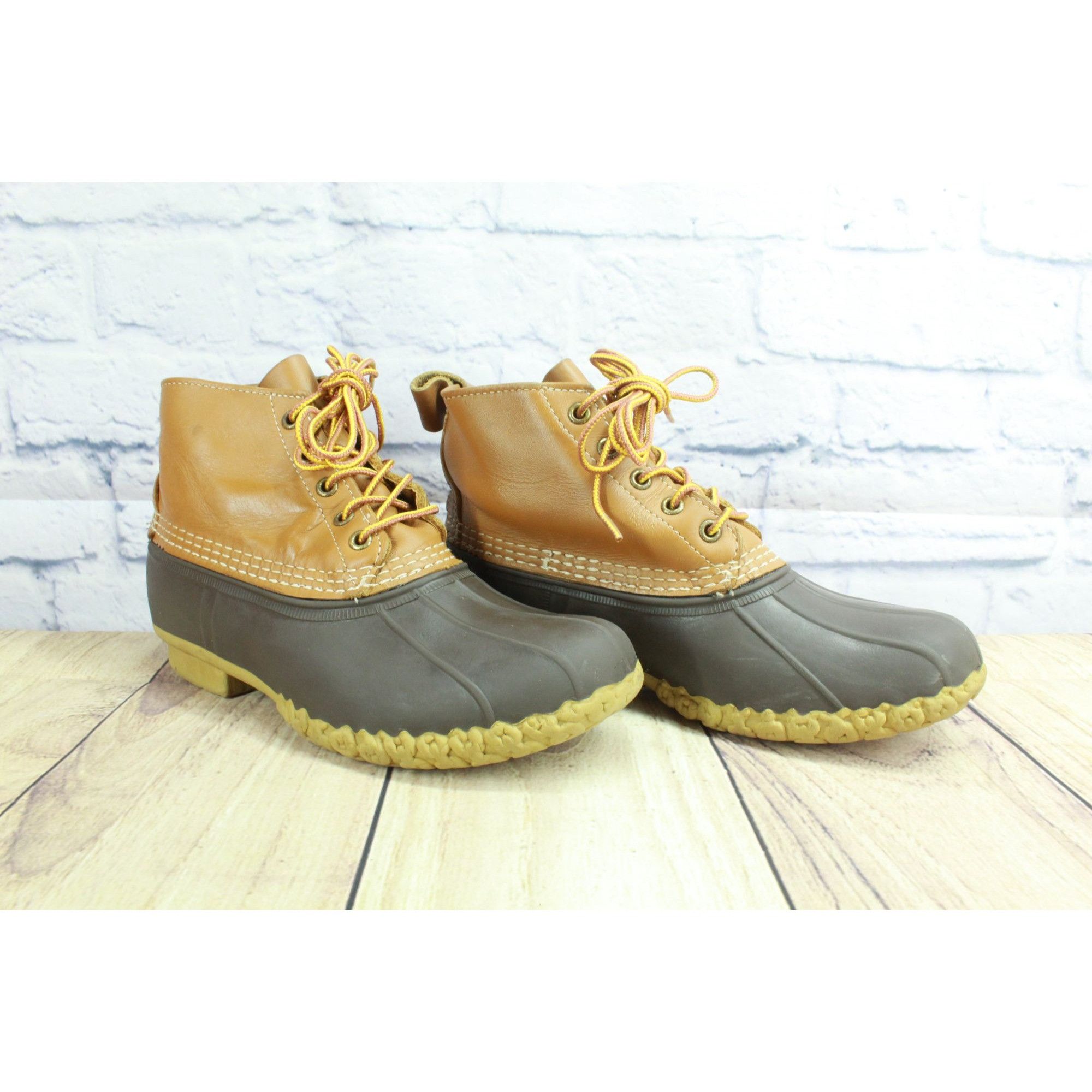 L.L. Bean LL Bean Women's Leather Unlined Ankle Duck Boots Size 8 M Size US 8 / IT 38 - 3 Thumbnail