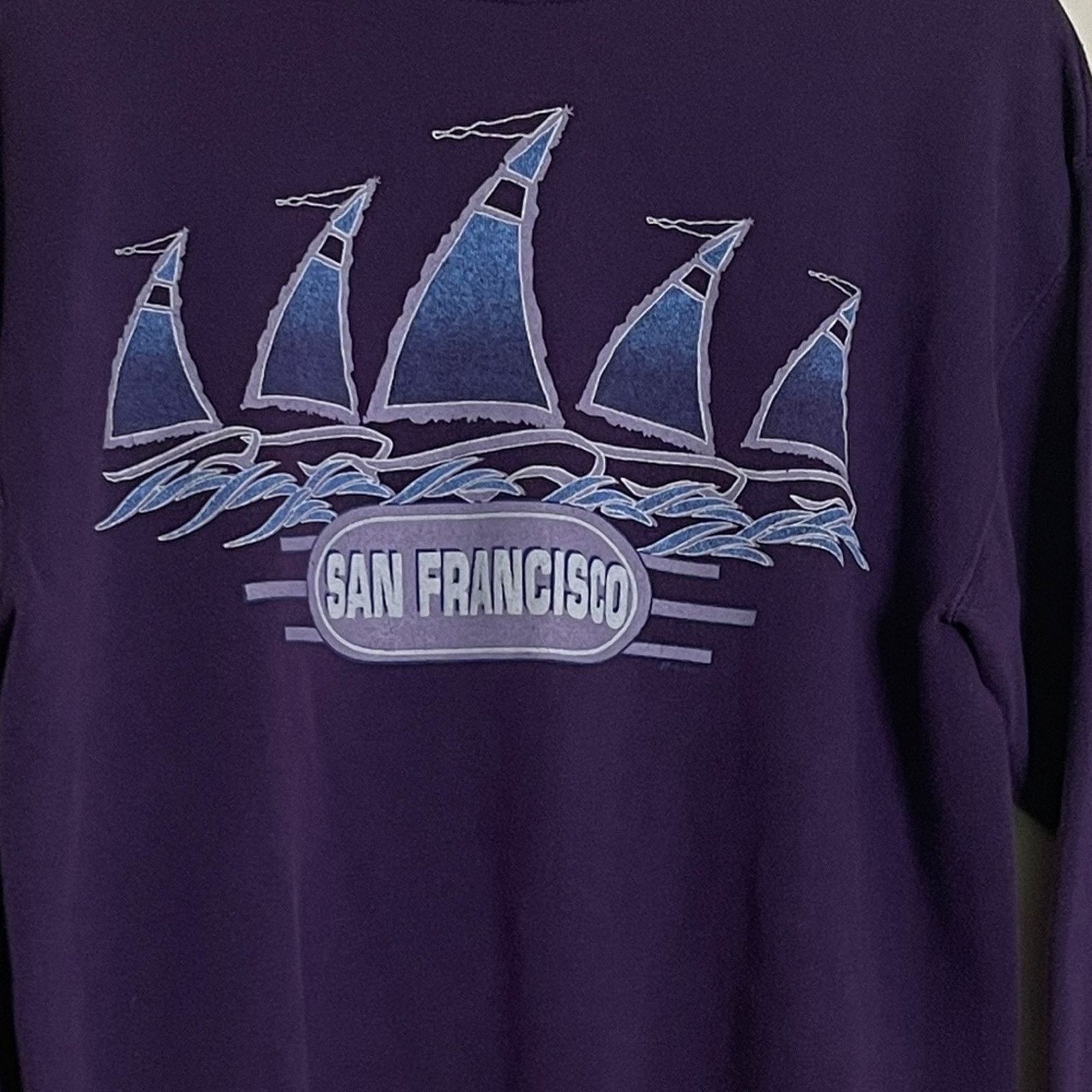 Hanes San Francisco 80’s Sailboat Sweatshirt Purple Size L Size L / US 10 / IT 46 - 3 Thumbnail