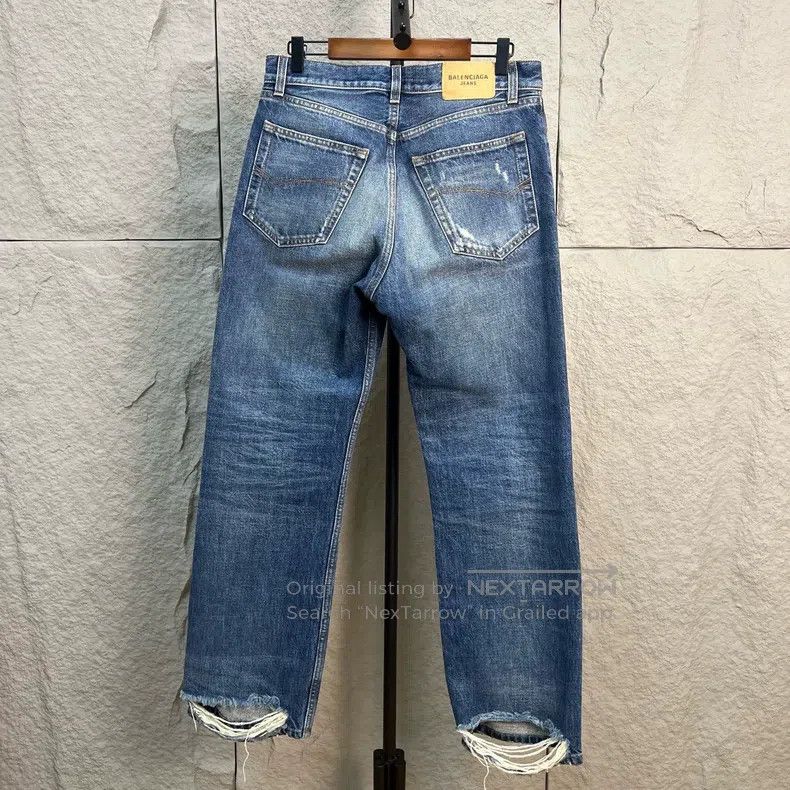 Balenciaga Balenciaga Ankle Destroyed Washed Denim Long Pants Size US 30 / EU 46 - 2 Thumbnail