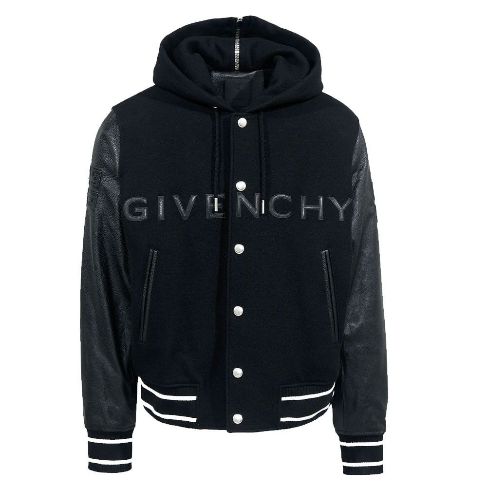 Givenchy Hooded Wool and Leather Jacket Big Varsity Jacket Size US XL / EU 56 / 4 - 1 Preview