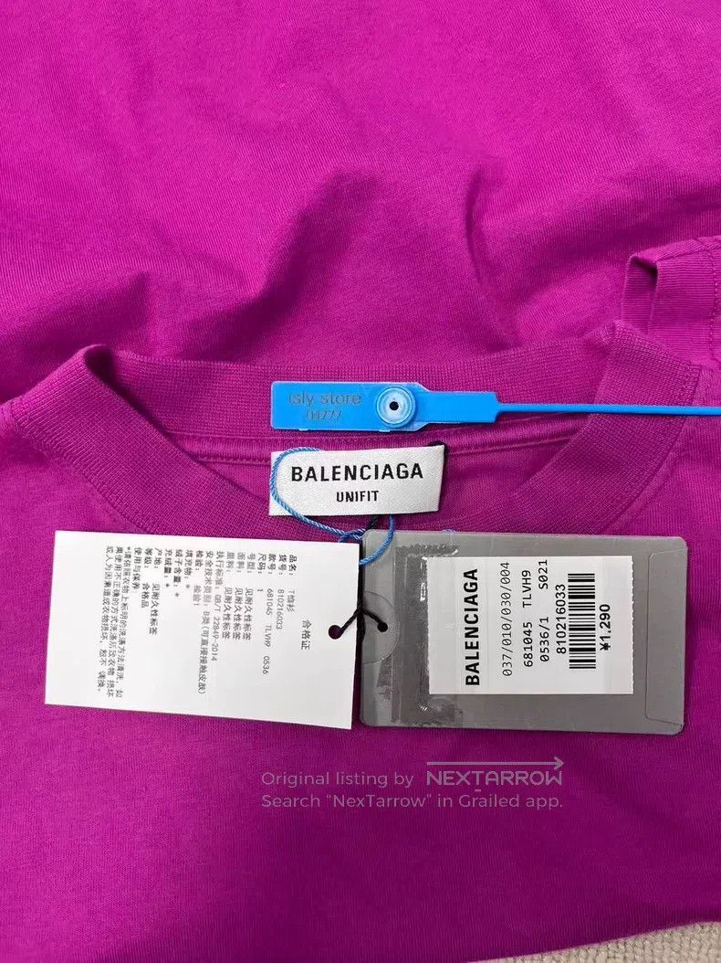 Balenciaga Balenciaga Solid Color Round Neck Cotton Short Sleeve T-Sh Size US L / EU 52-54 / 3 - 4 Thumbnail