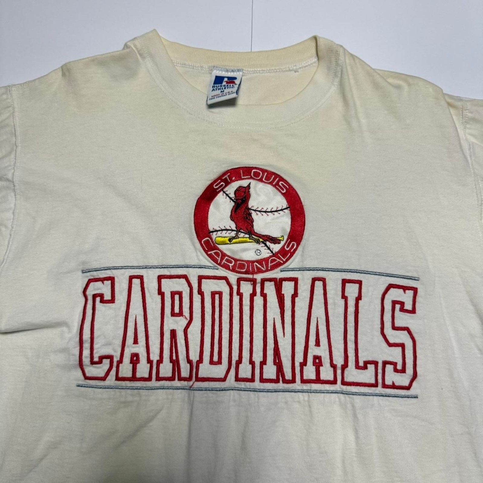 Russell Athletic 1990s St Louis Cardinals White and Red Vintage Tee Baseball Size US M / EU 48-50 / 2 - 2 Thumbnail