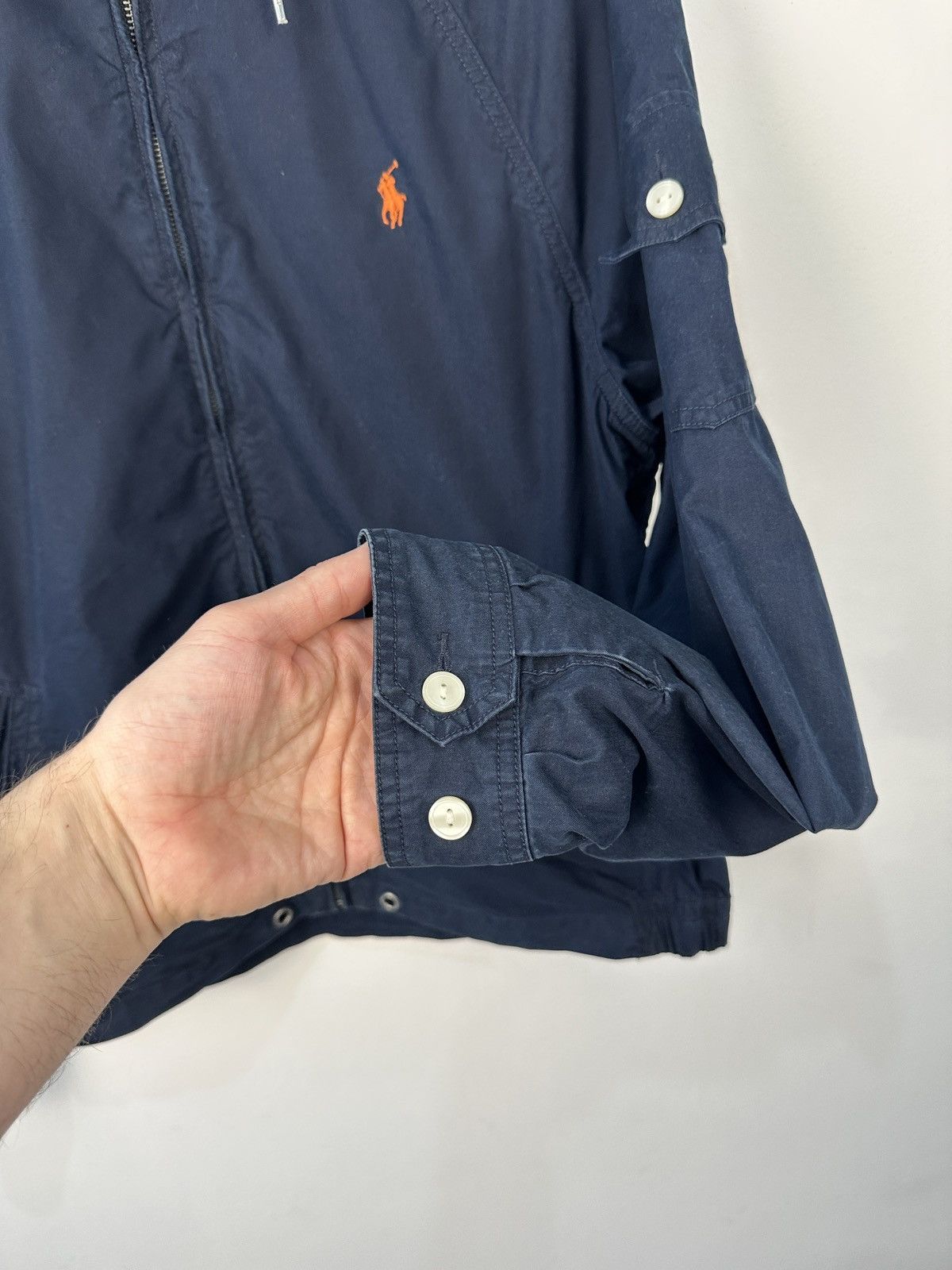 Polo Ralph Lauren Polo Ralph Lauren Hooded Windbreaker Jacket Navy Talon Zip Size US XL / EU 56 / 4 - 8 Thumbnail