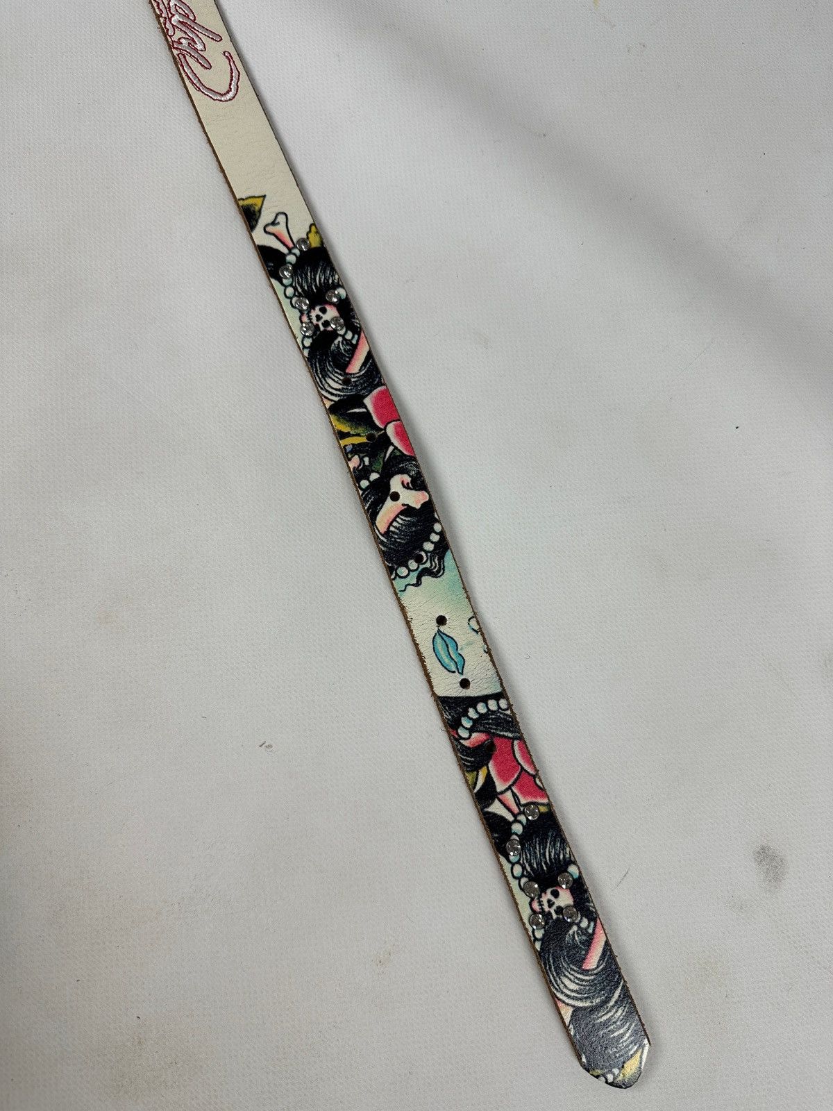 Christian Audigier Vintage Ed Hardy Rhinestones Leather Belt Size ONE SIZE - 8 Thumbnail